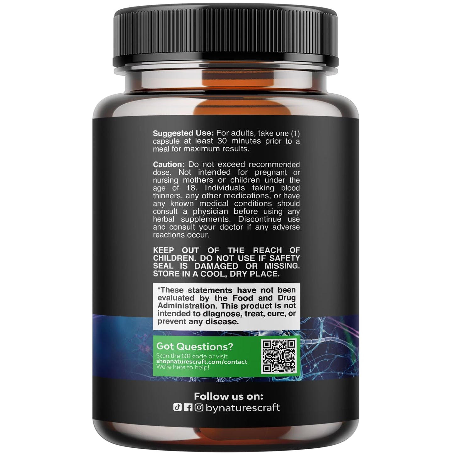 Natures Craft Nootropic Memory Supplement for Brain Support Capsule 30 Count