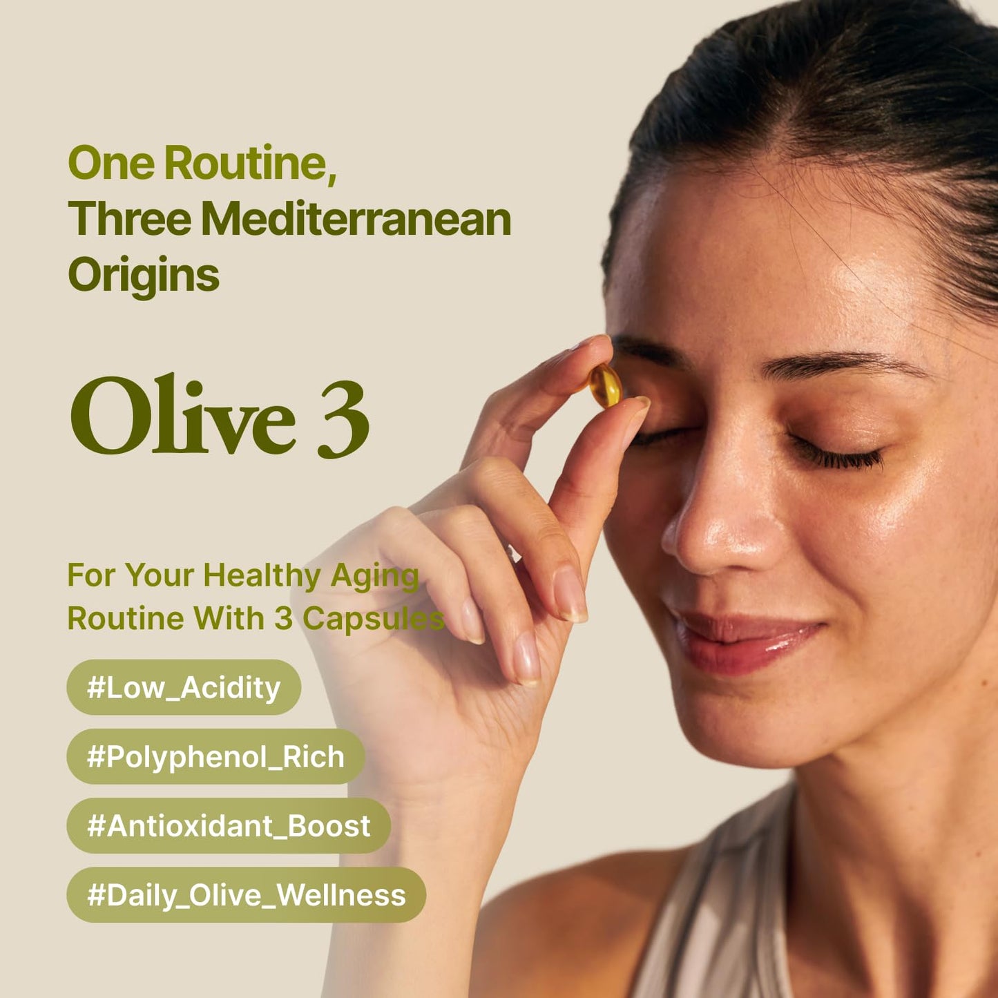 Ollocdam Olive3 Extra Virgin Olive Oil Capsules, 14 Count
