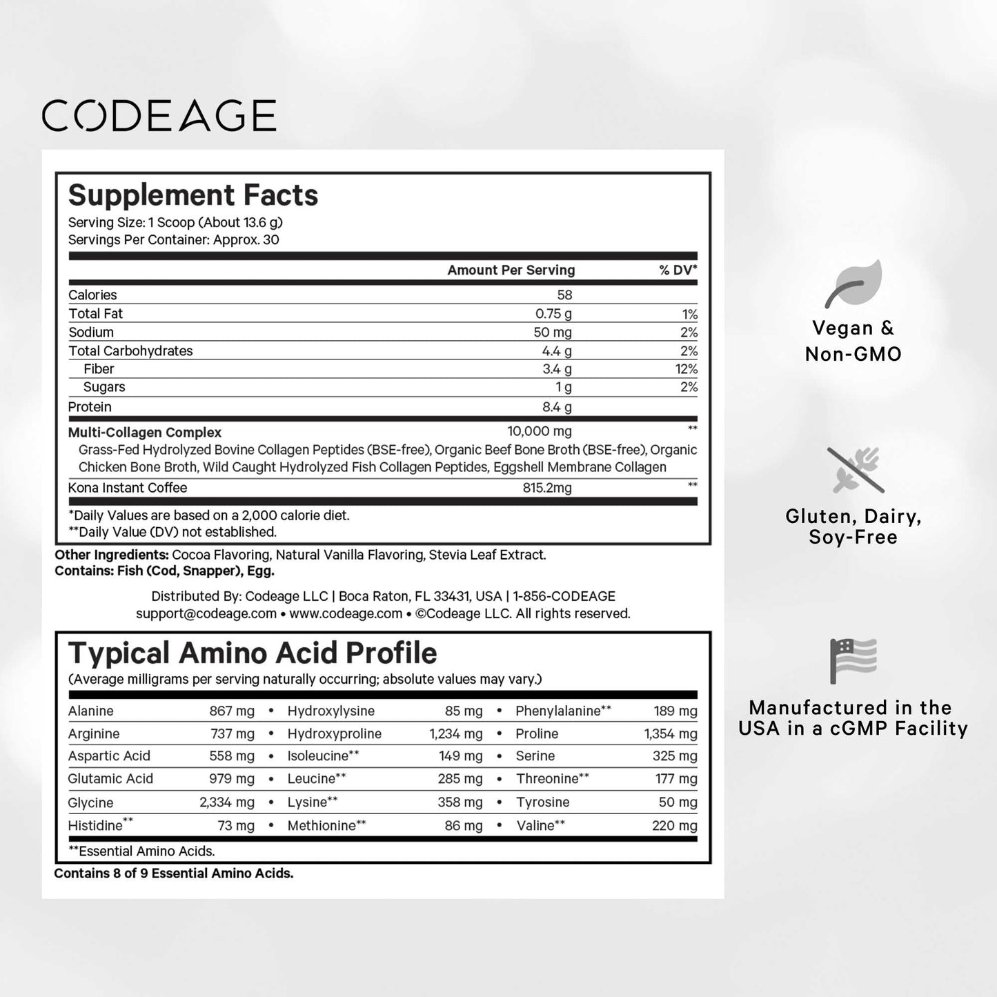 Codeage Multi Collagen Peptides Protein Powder 14.39oz