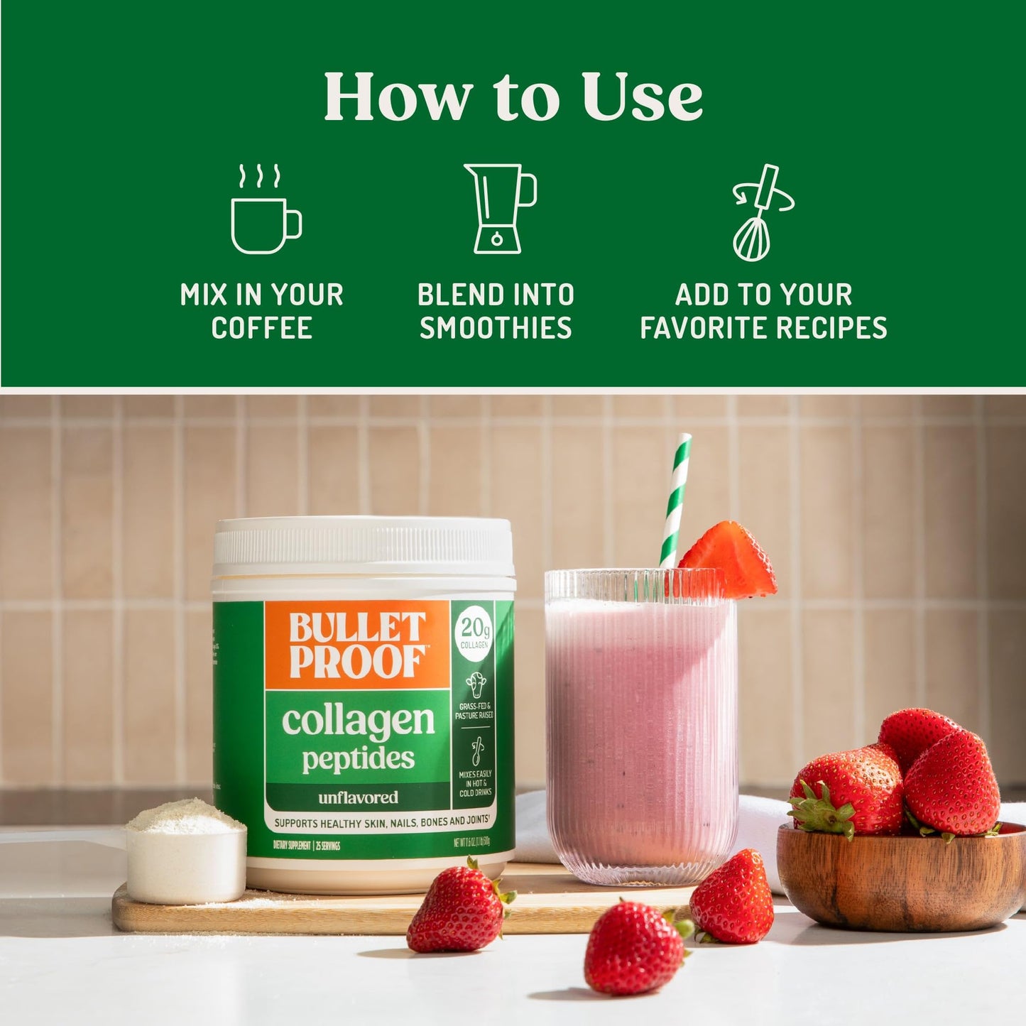 Bulletproof Unflavored Collagen Peptides Powder, 17.6 Ounces