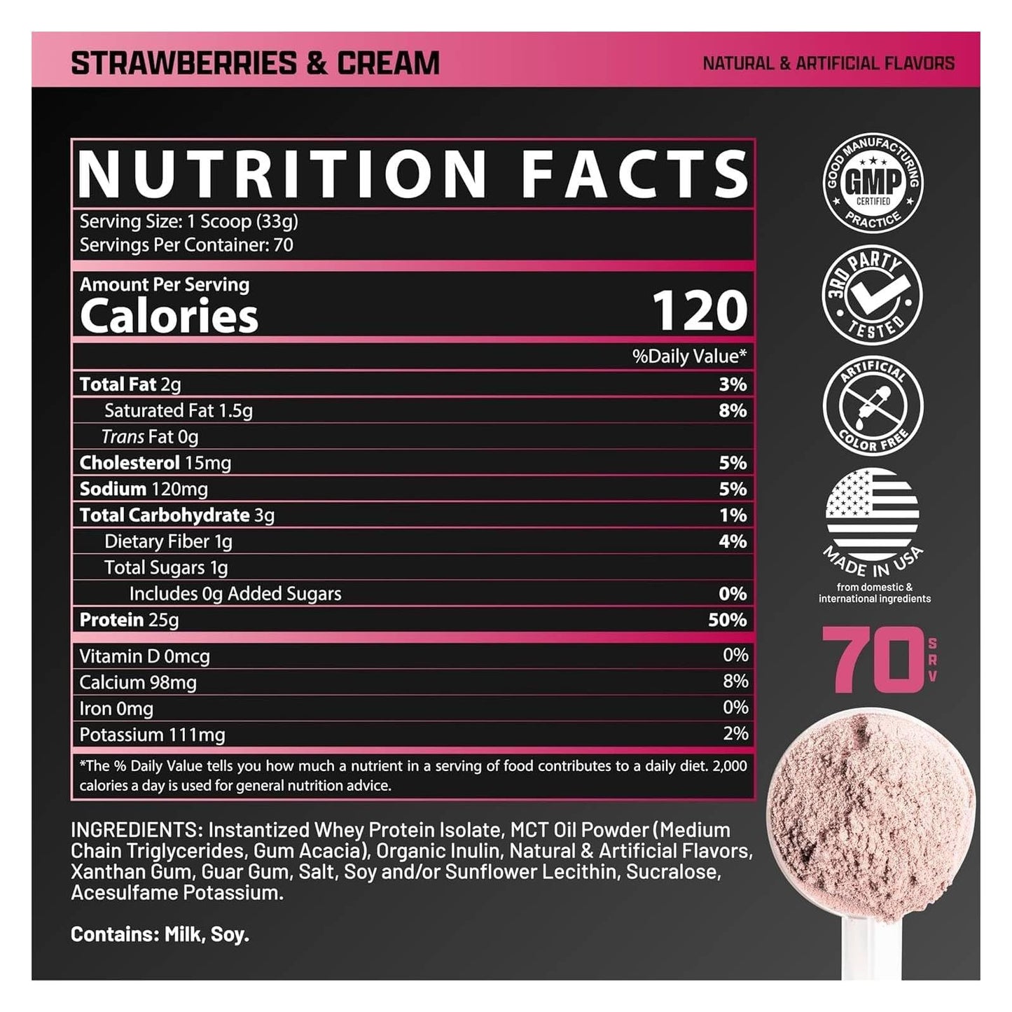 Nutrex Research IsoFit Whey Protein Powder Instantized 100% Whey Protein Isolate, 30 Servings