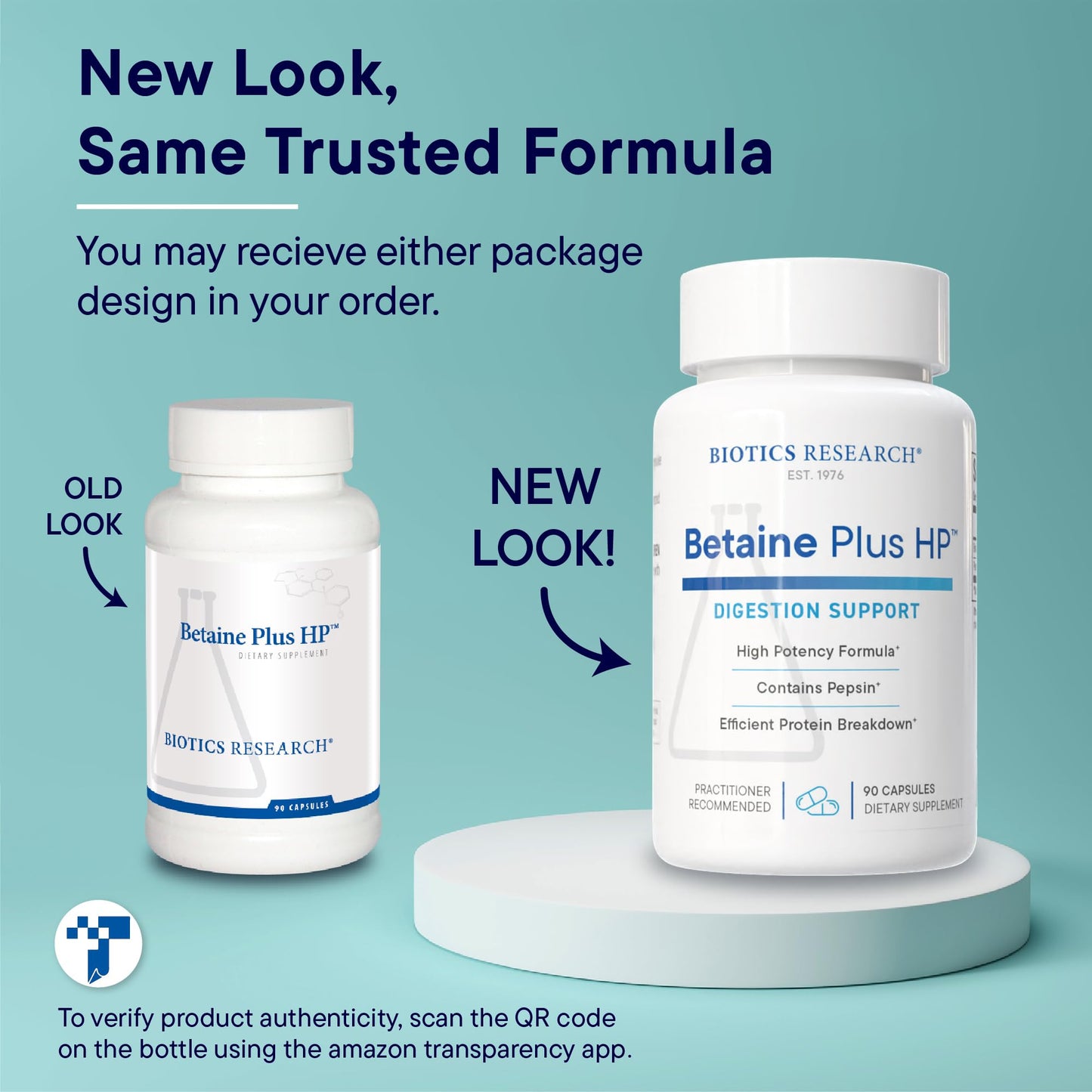 Biotics Research Betaine Plus HP High Potency Hydrochloric Acid Supplement Capsule 90