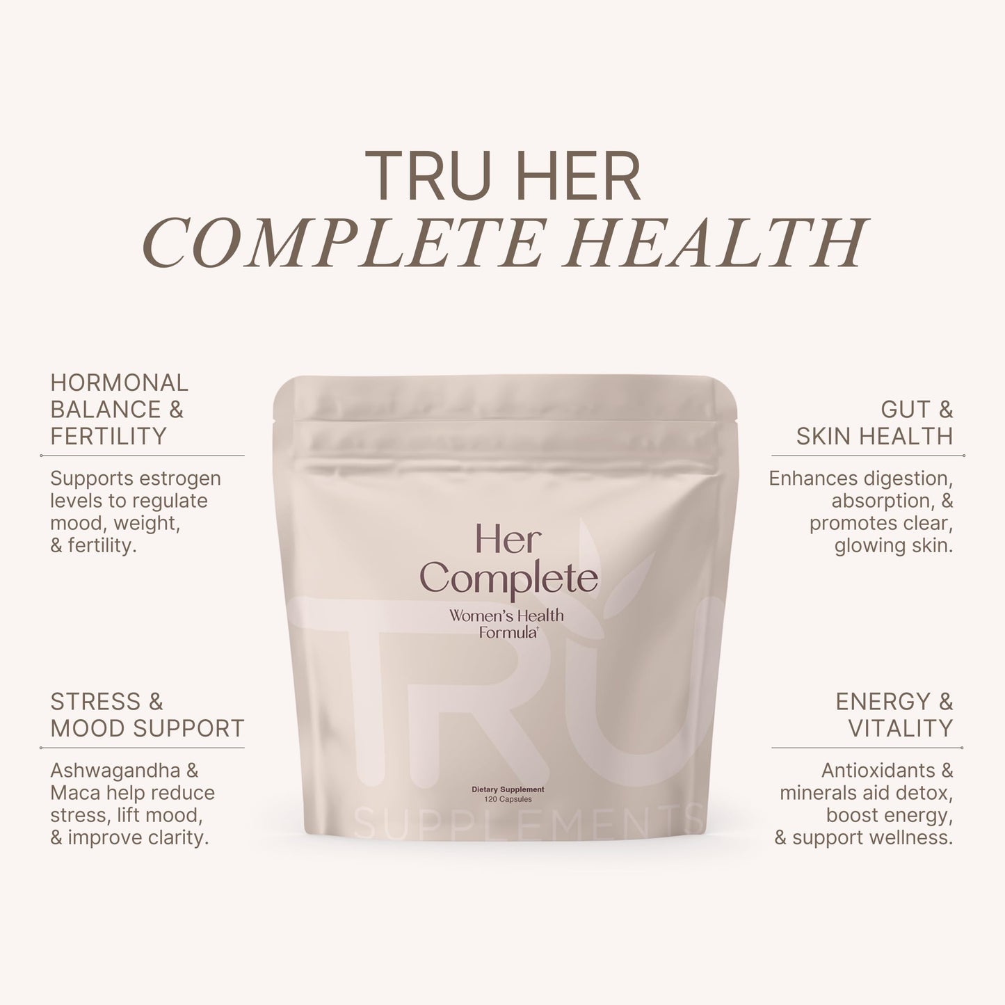 TRU Supplements HER Women’s Health Supplement Capsule 120 Count