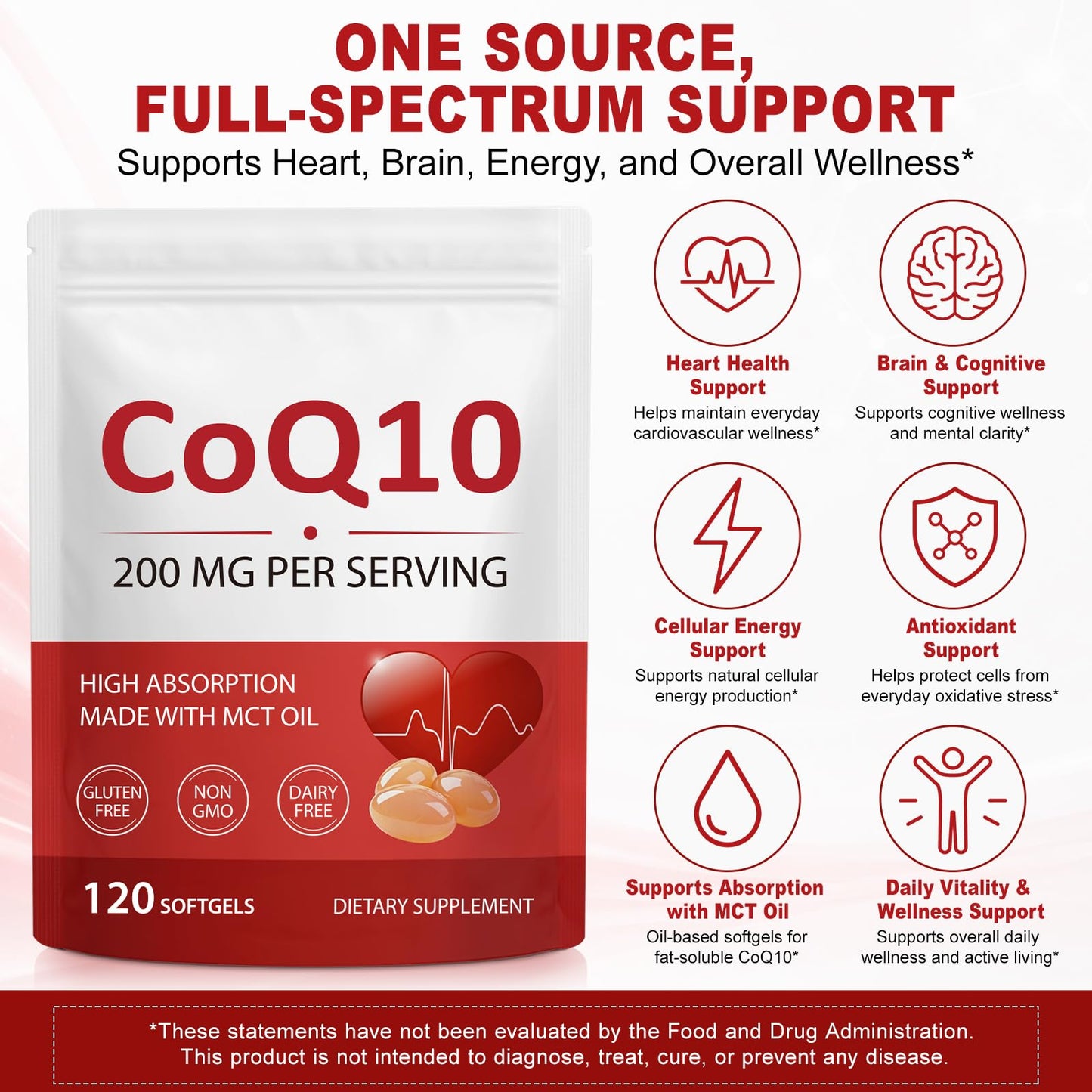J&H Jasmine&Hyacinth CoQ10 200mg Softgels 120 Count