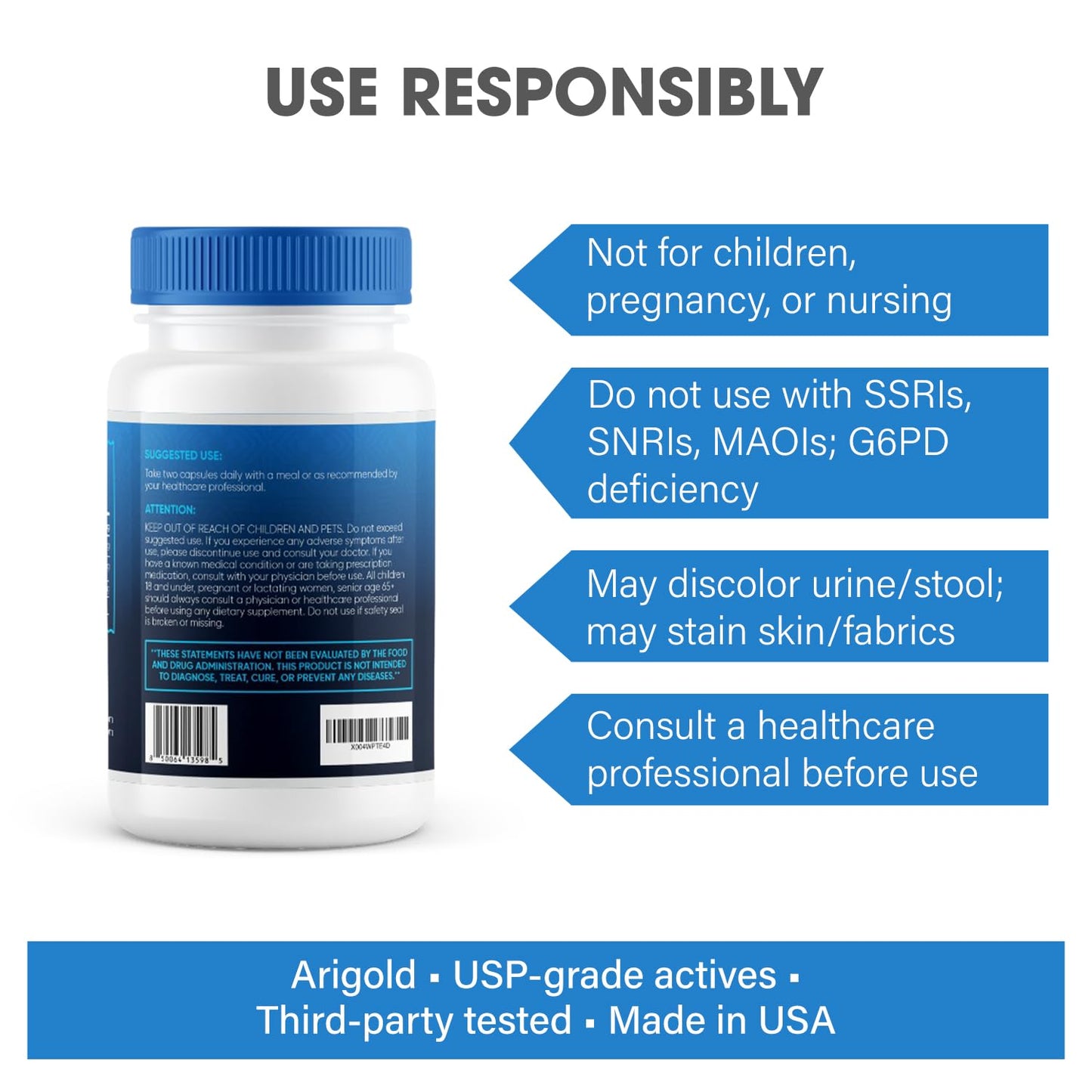 Arigold Methylene Blue Capsules 90 Count
