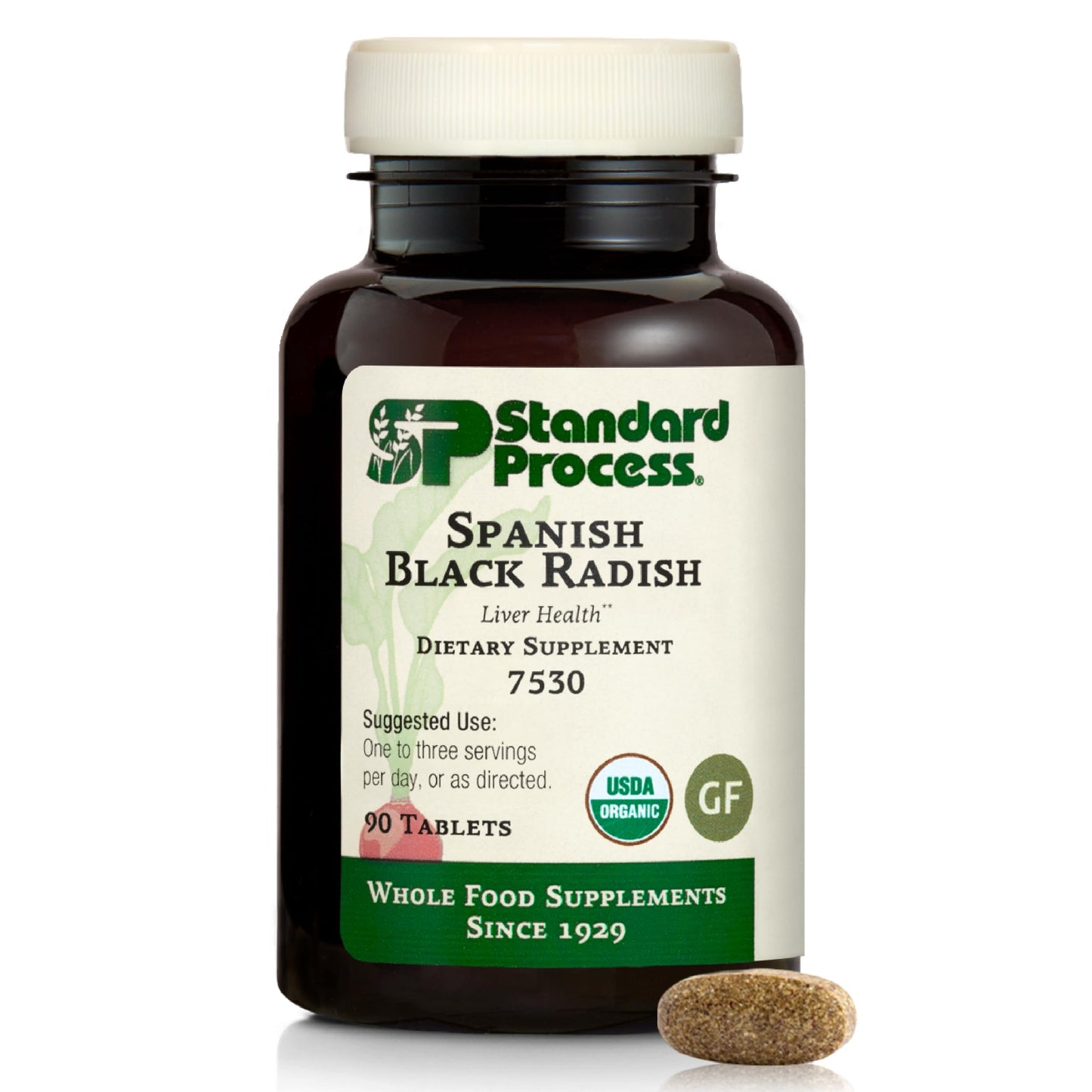 Standard Process Inc. Spanish Black Radish Liver Health Dietary Supplement Gallbladder Health & Digestion Cleanse Support Tablets, 90 Count