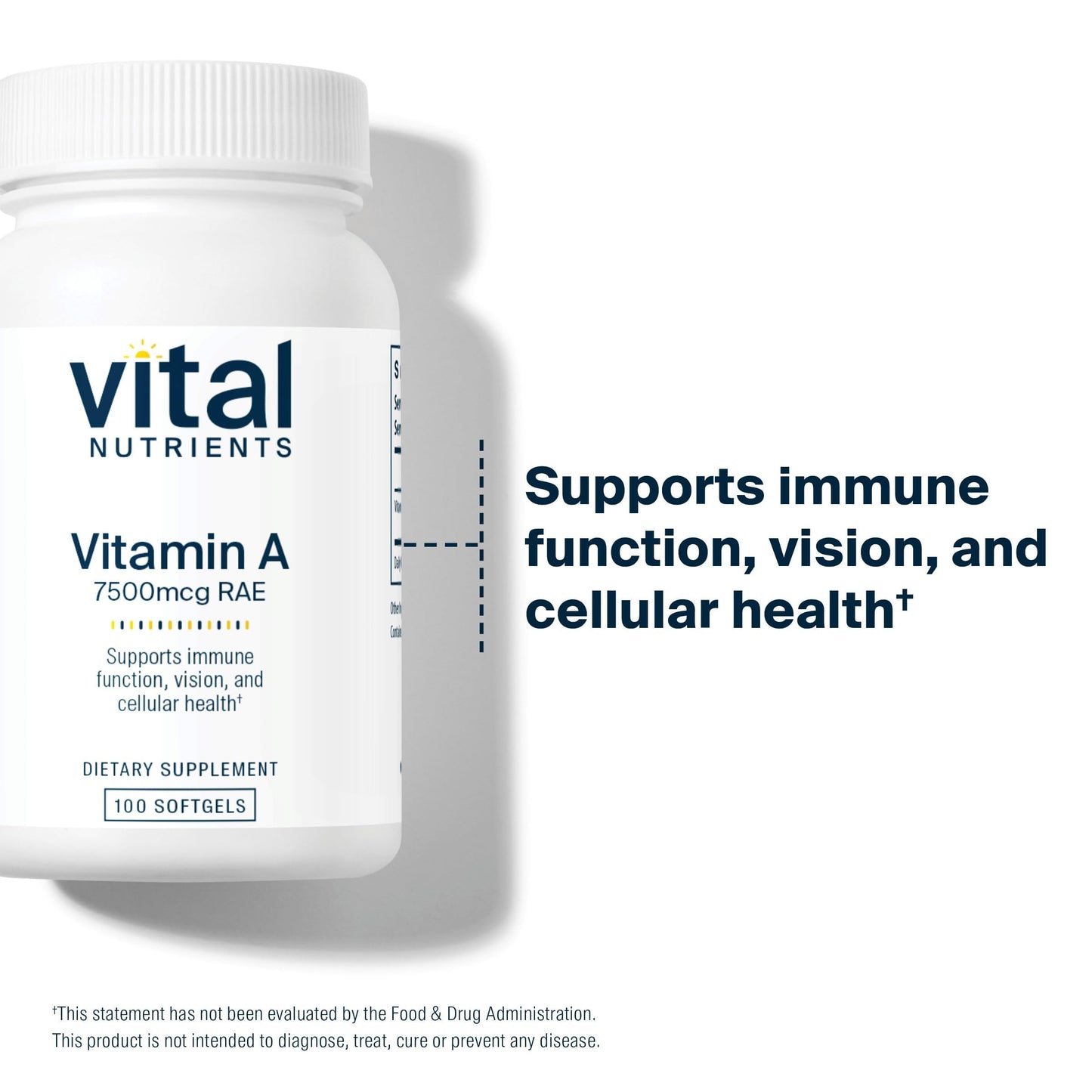 Vital Nutrients Vitamin A 7500mcg RAE 100 Capsules