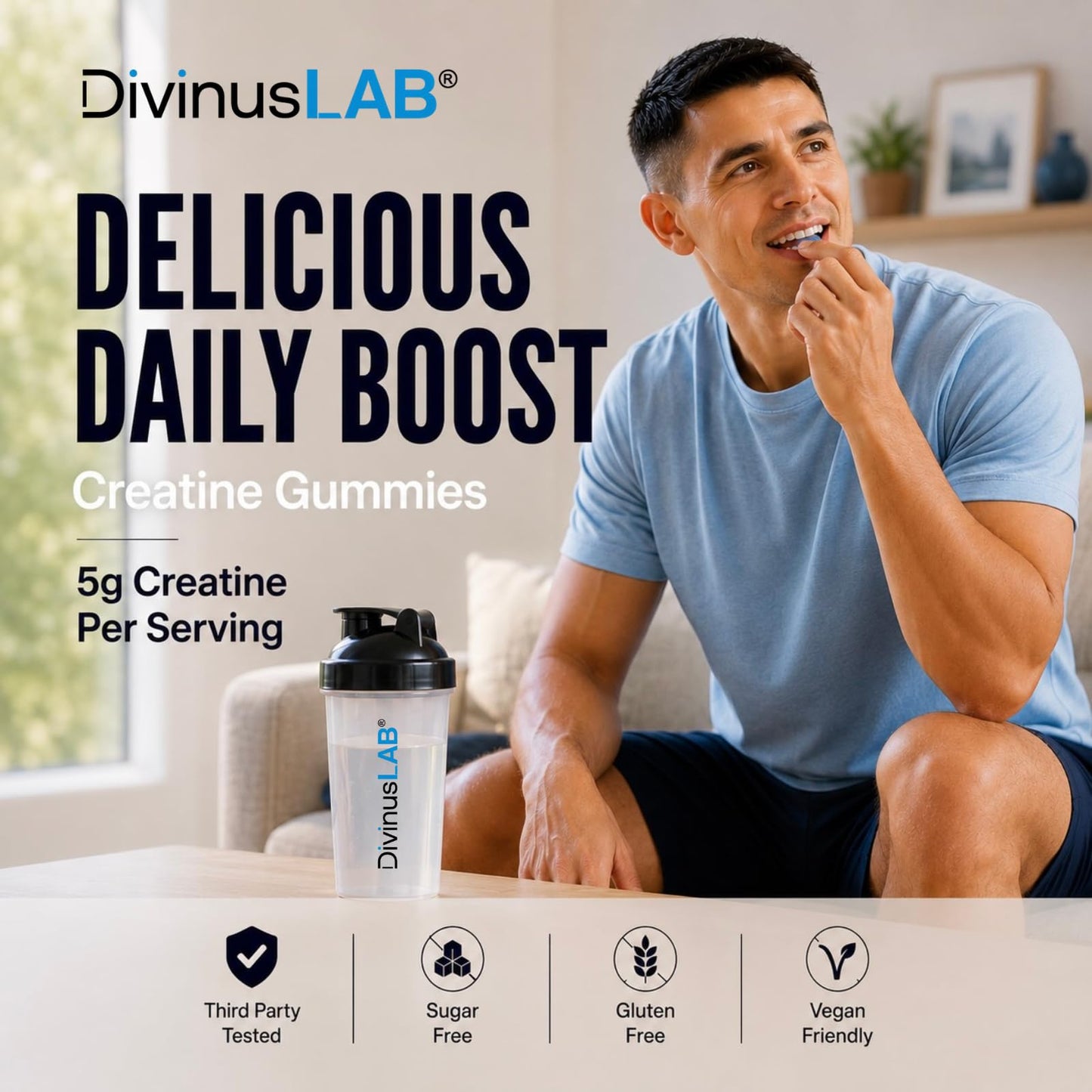 DivinusLab Creatine Monohydrate Gummies 120 Count
