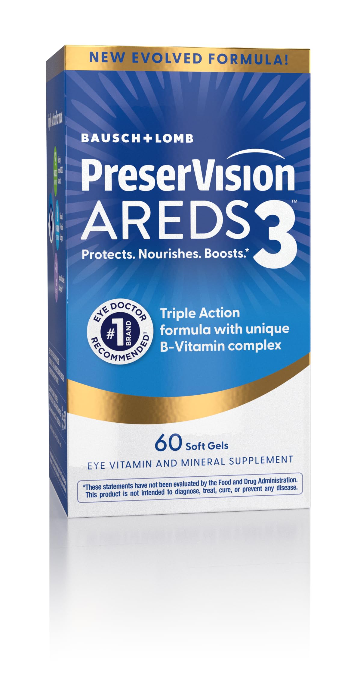 PreserVision AREDS3 Eye Vitamins Macular Supplement Softgels, 60 Count