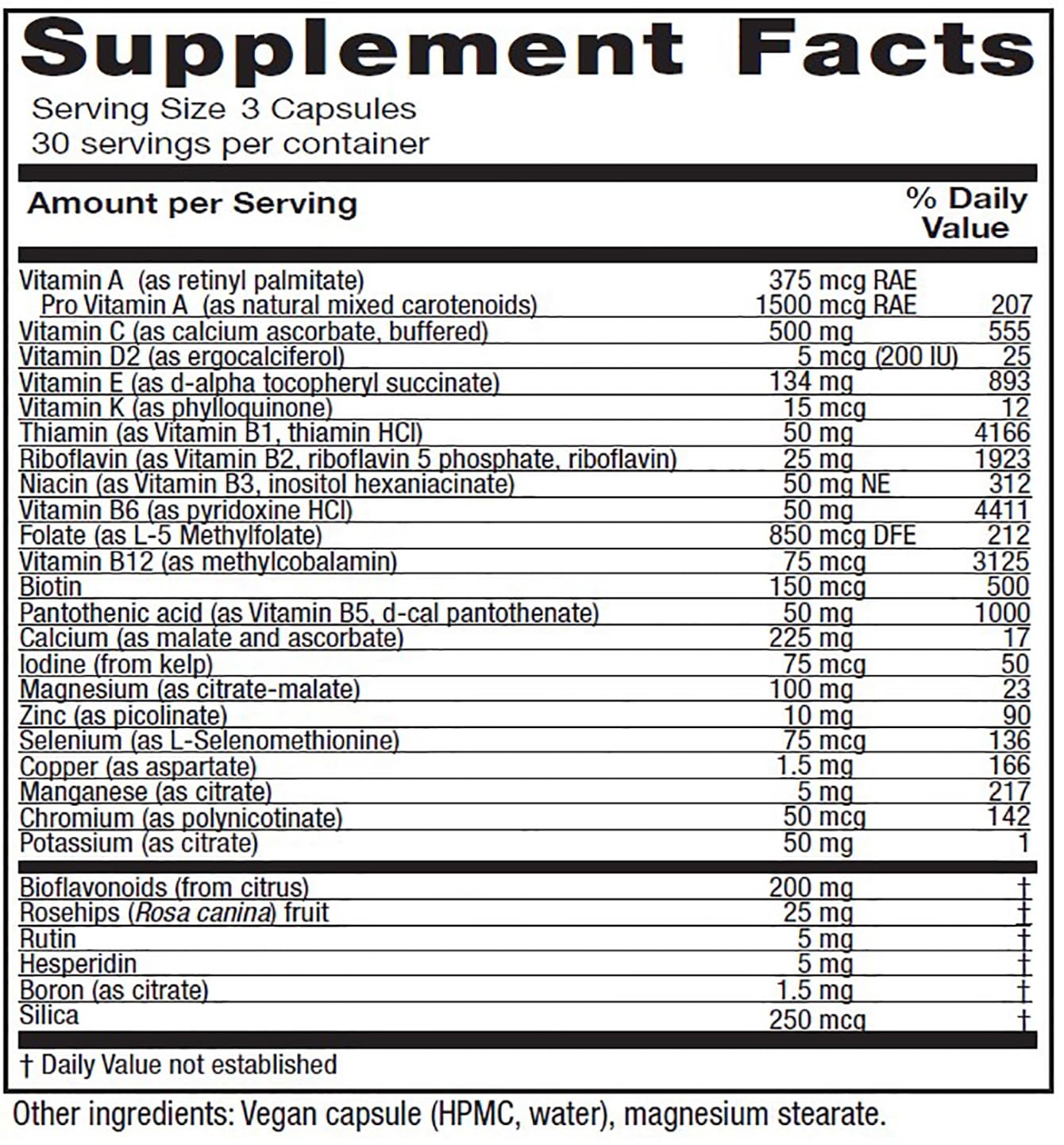 Vitanica Women's Symmetry High Potency Multivitamin and Mineral, Vegan, 90 Capsules