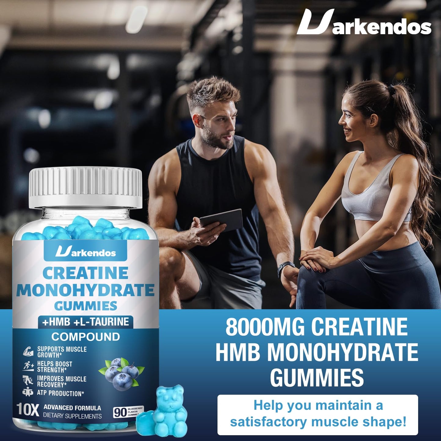 Uarkendos Creatine HMB Monohydrate Gummies, 90 Count