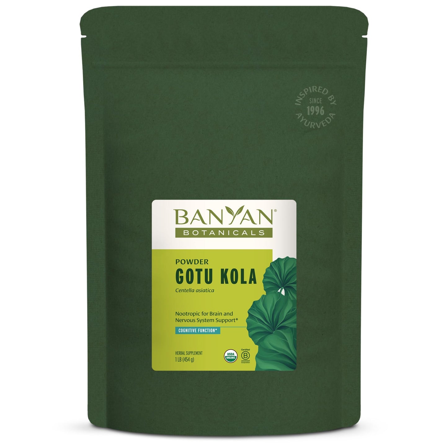 Banyan Botanicals Gotu Kola Organic Brahmi (Centella Asiatica) Powder 16 oz
