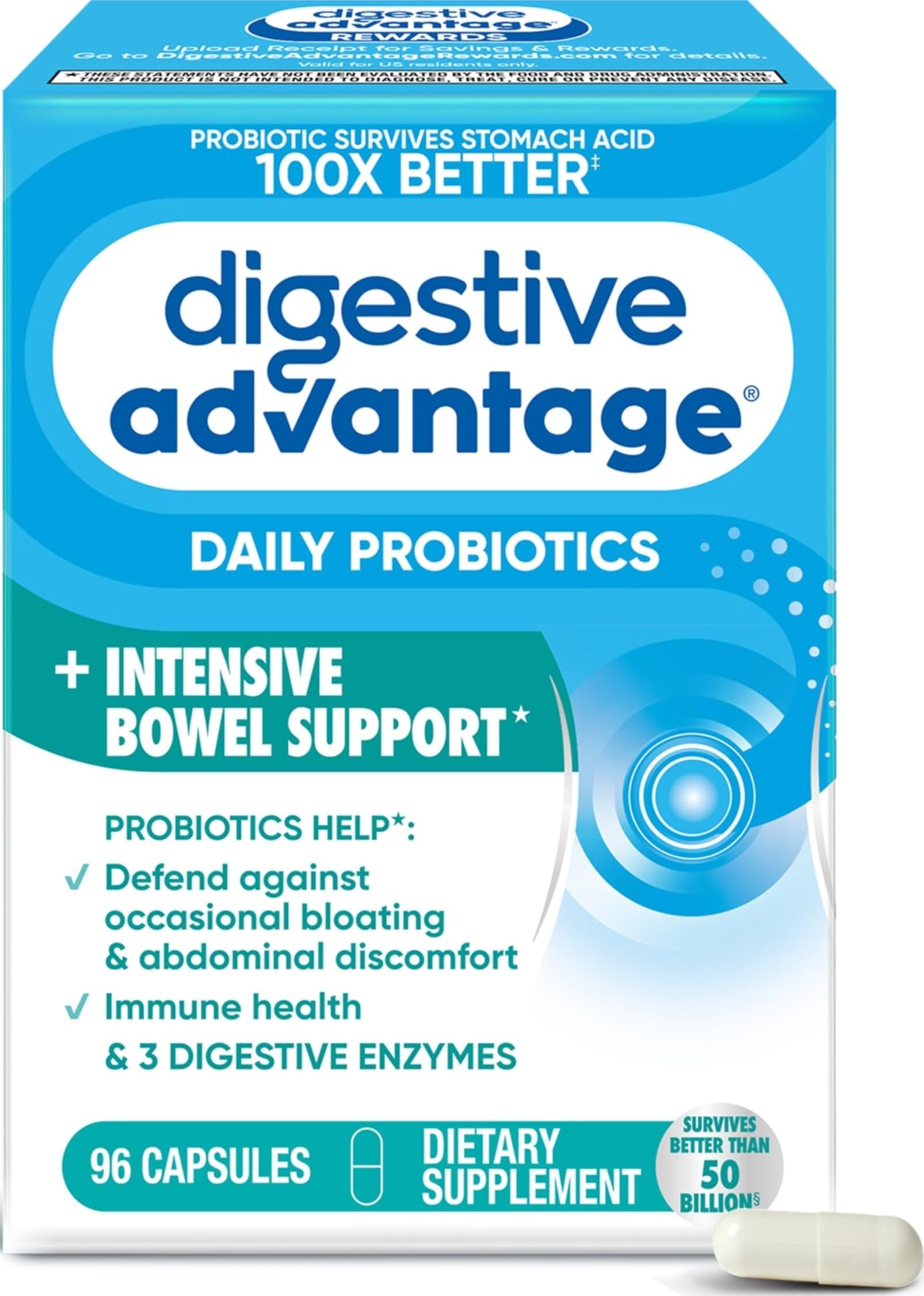 Digestive Advantage IBS Probiotics for Women and Men, 96 Capsules