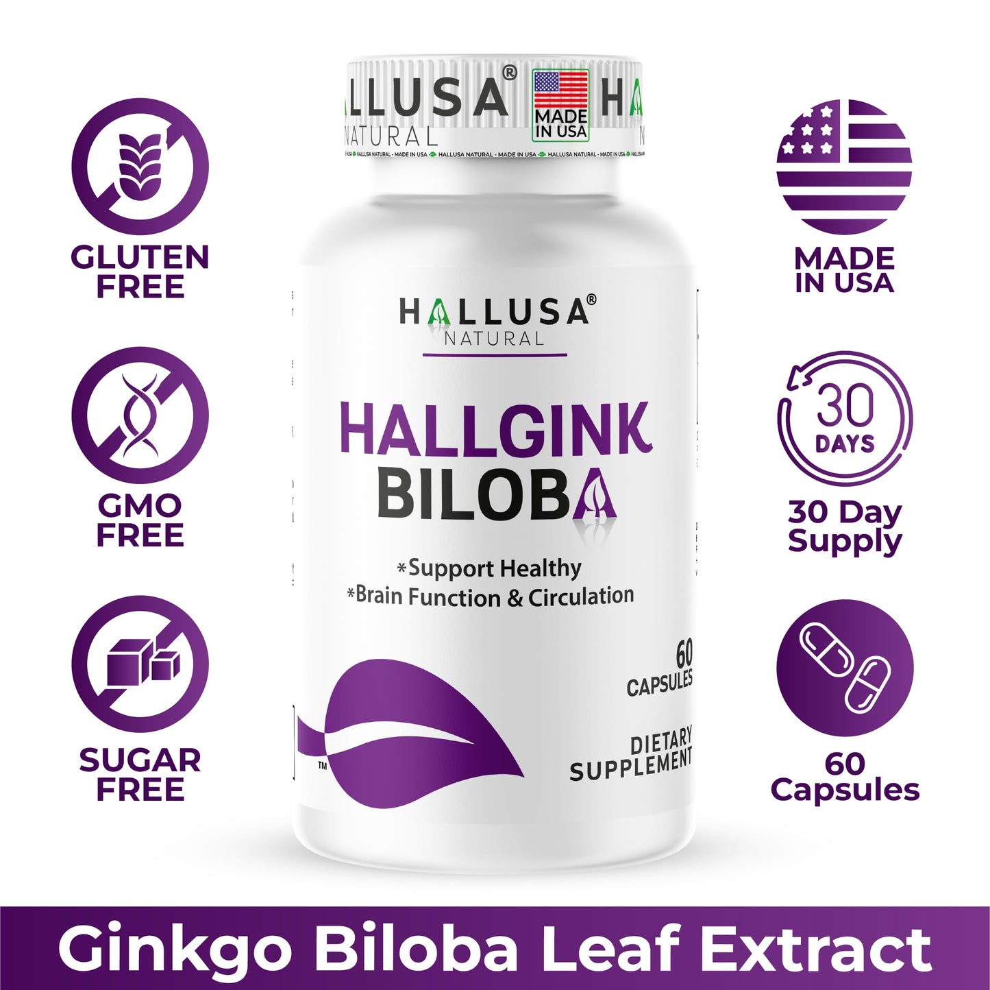 Ginkgo Biloba 24% 120 mg Capsules, 60 Count