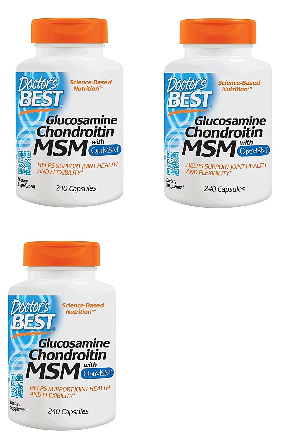 Doctor's BEST Glucosamine Chondroitin MSM with OptiMSM Capsules 3 Pack