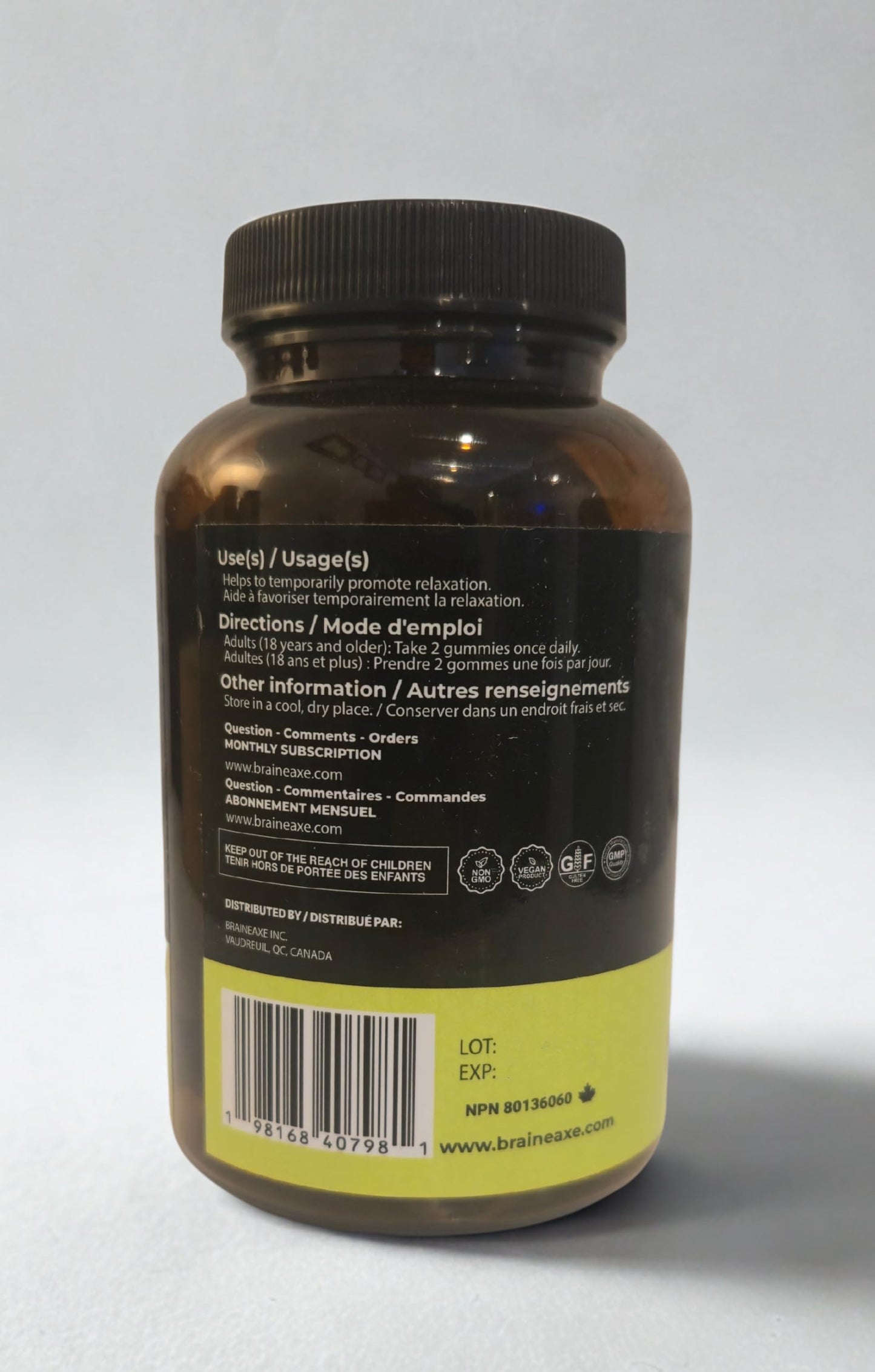 BRAINEAXE Brainaxe Relax Sleep Support, 60 Gummies