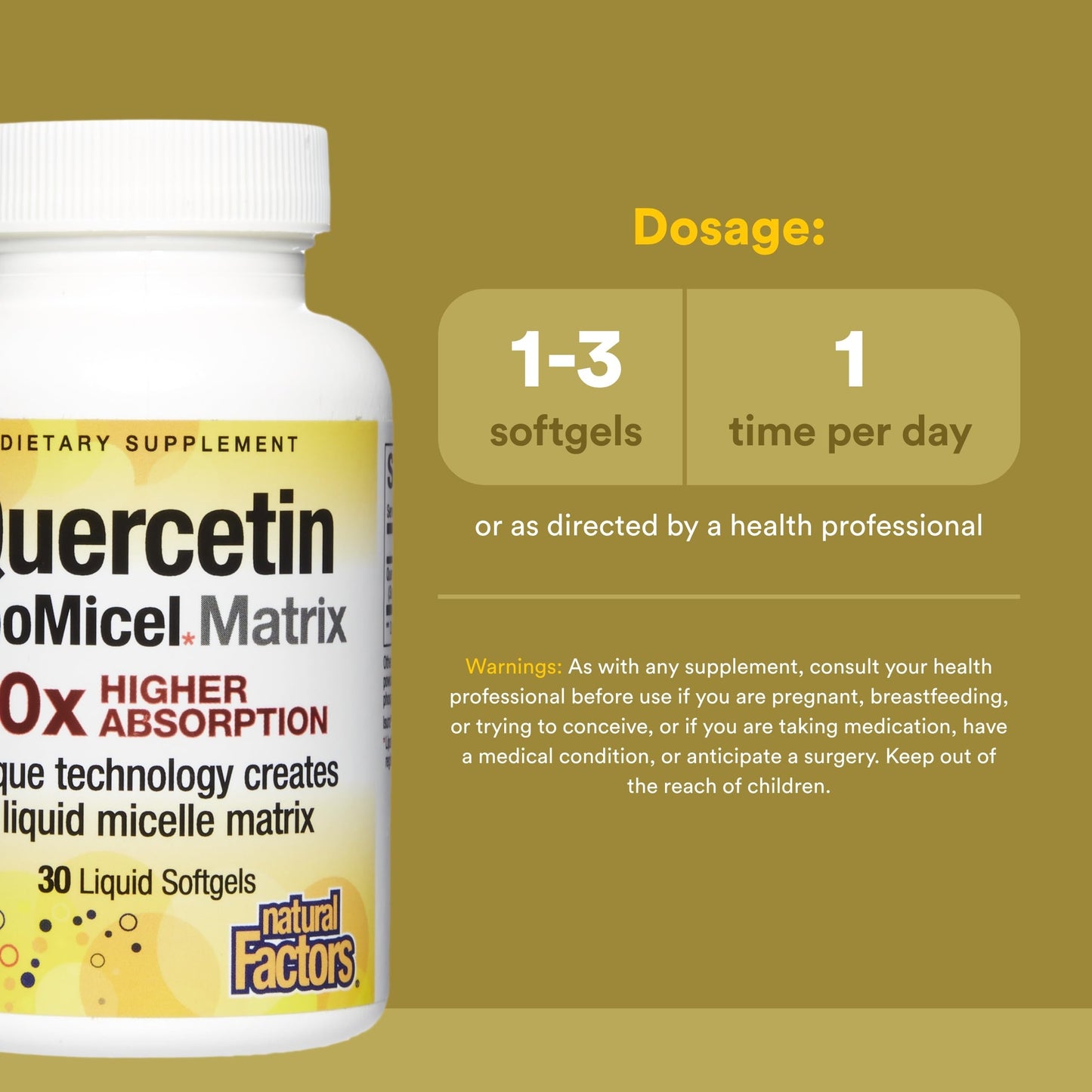 Natural Factors Quercetin LipoMicel Matrix Softgels 30