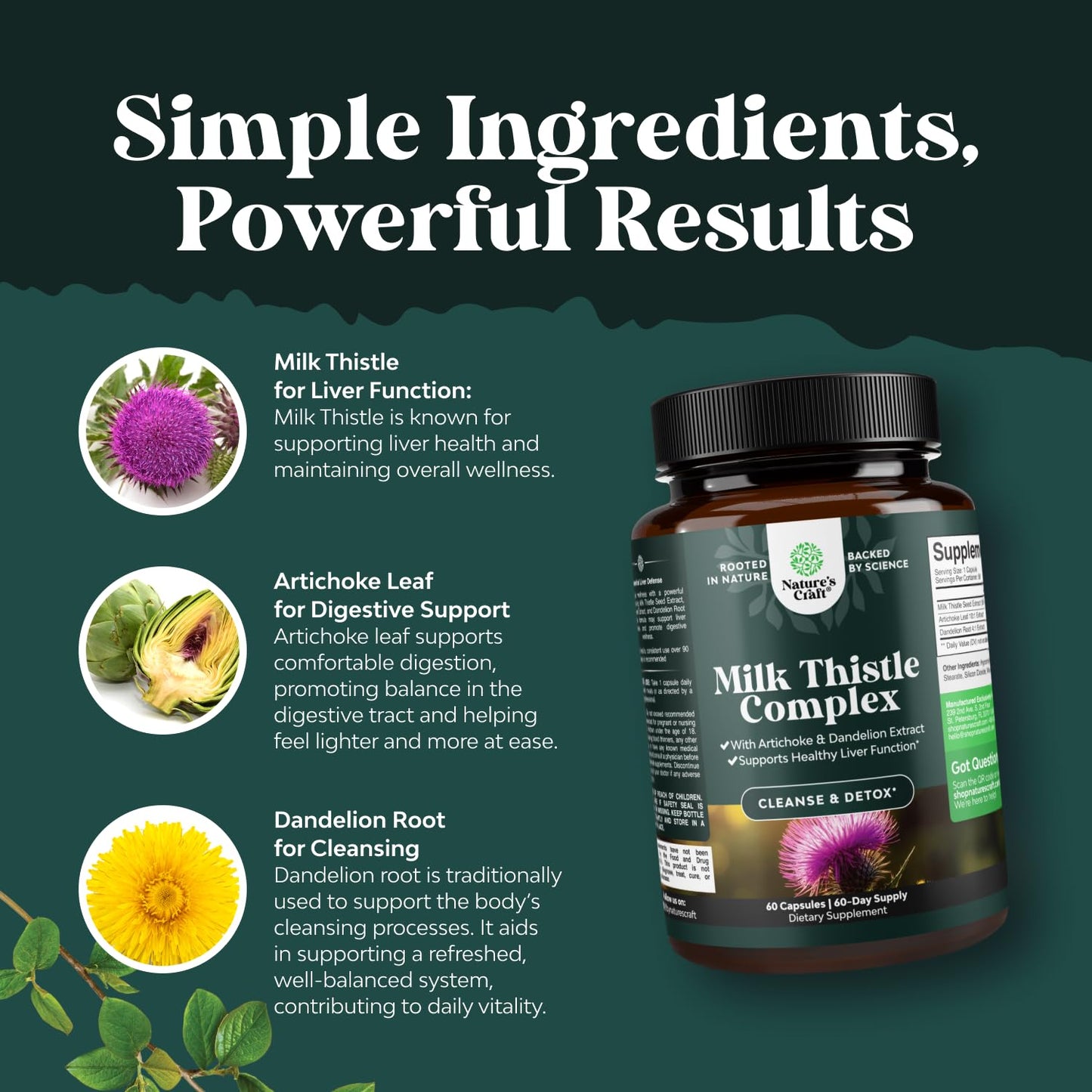 Natures Craft Milk Thistle Liver Support Capsule, 60 Count