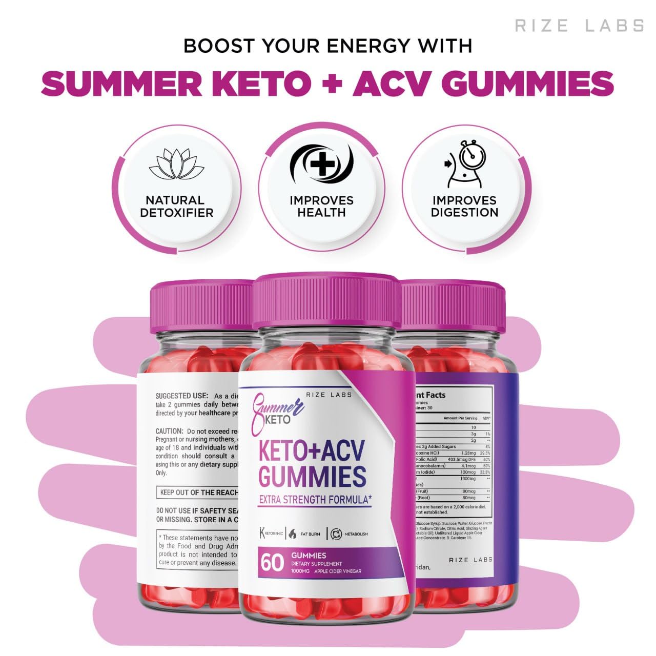 rize labs Summer Keto+ACV Gummies 120