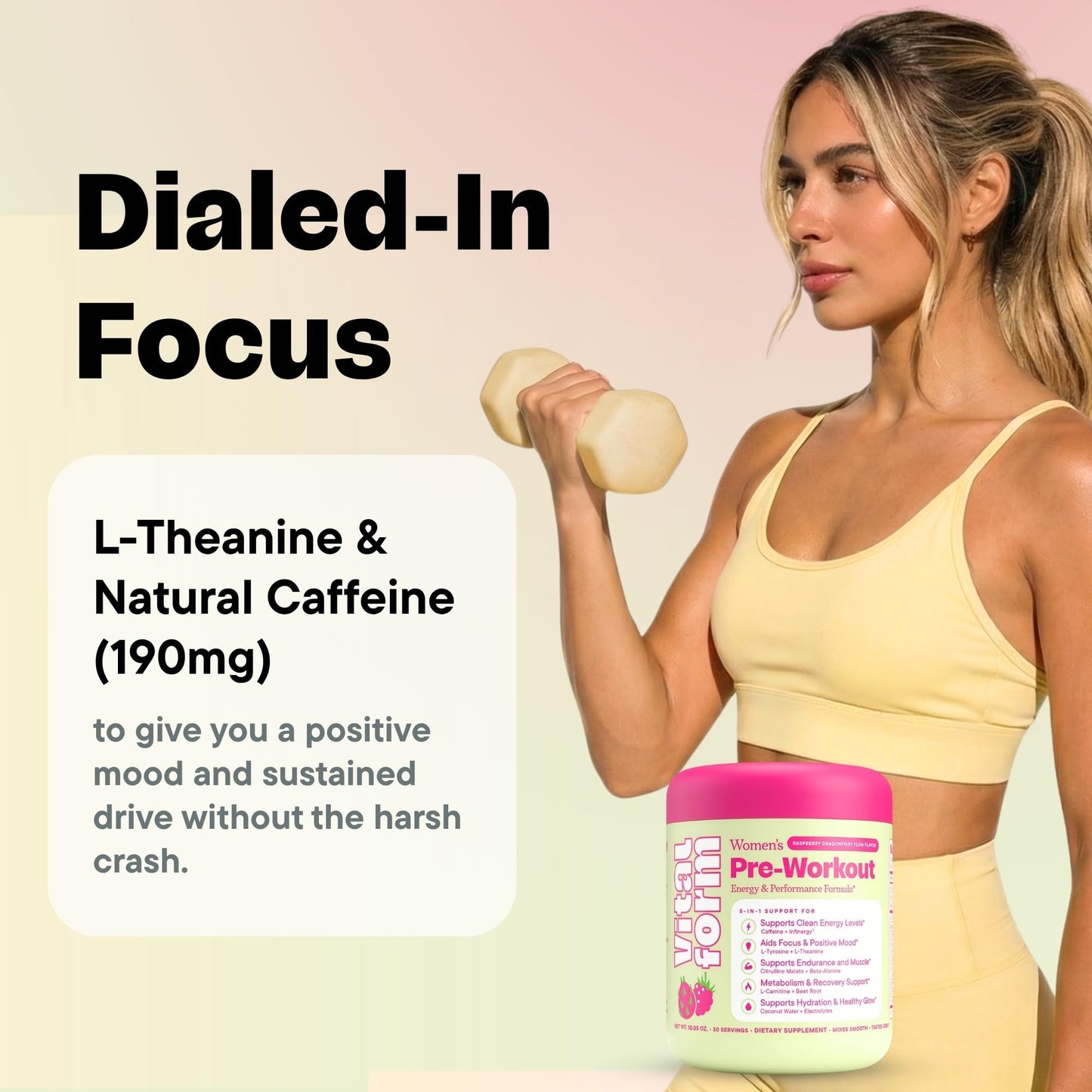 VitalForm Women's Pre Workout Powder 10.05 Ounce