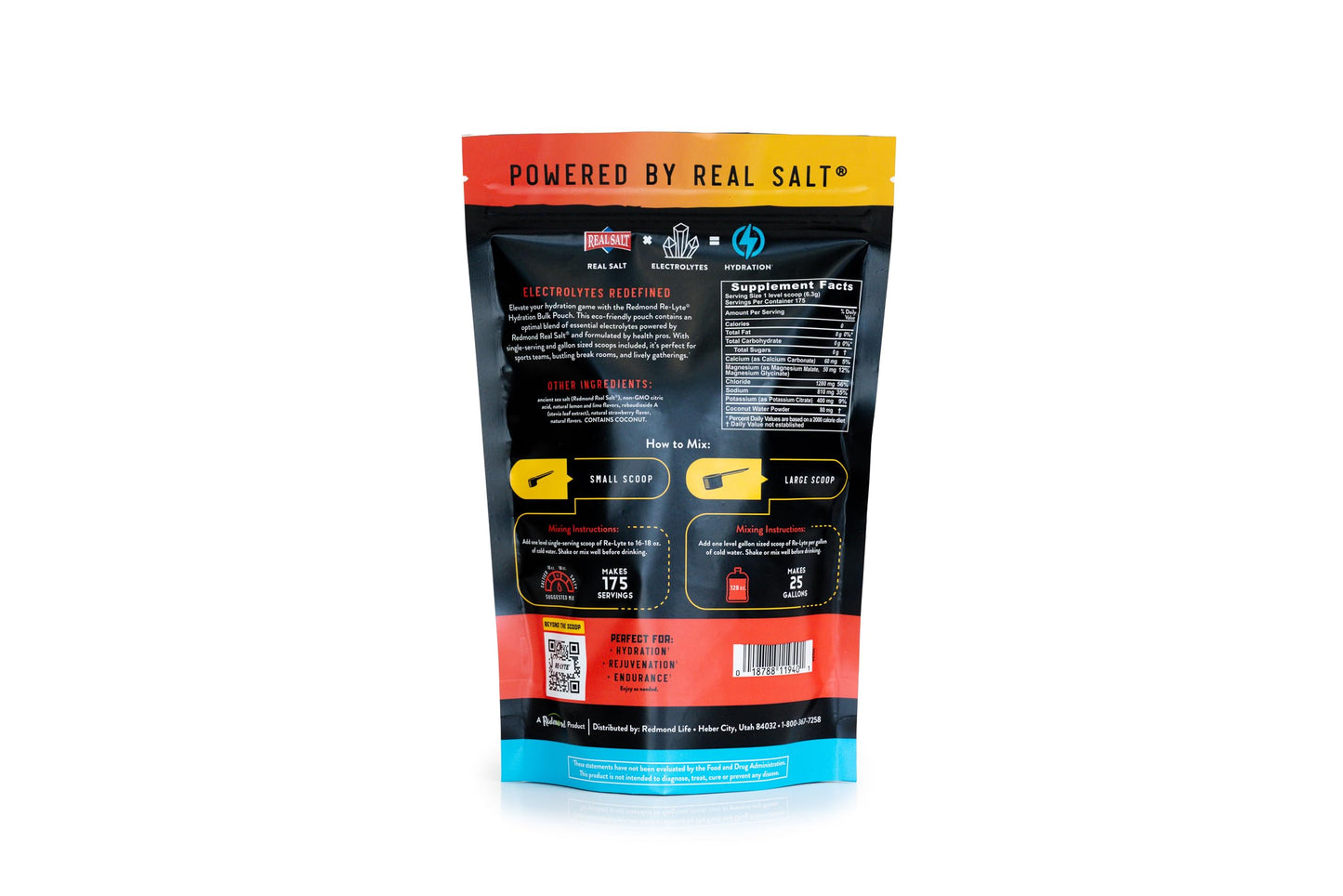 REDMOND Re-Lyte Hydration Electrolyte Powder, 175 Servings, Strawberry Lemonade