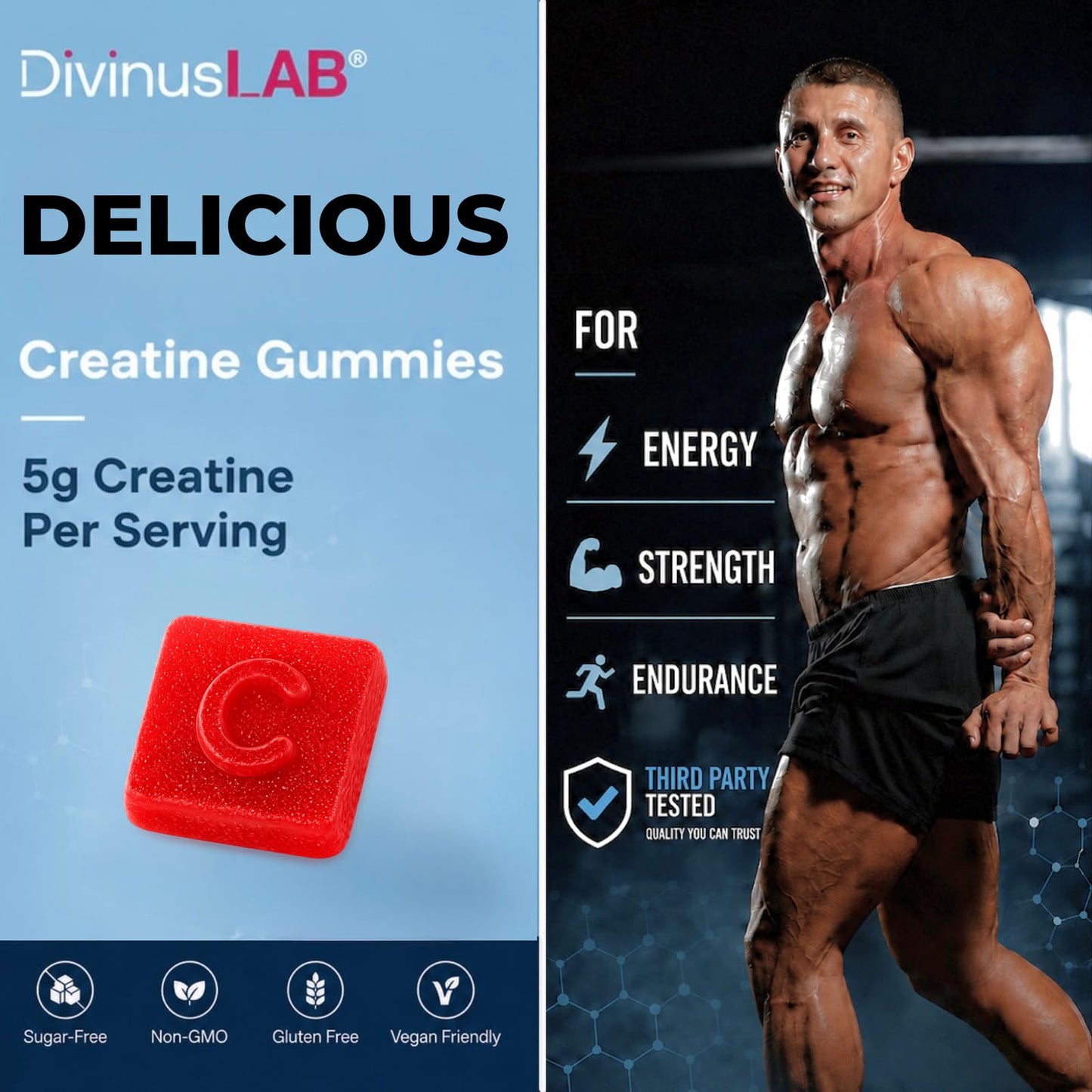 DivinusLab Creatine Monohydrate Gummies 120 Count