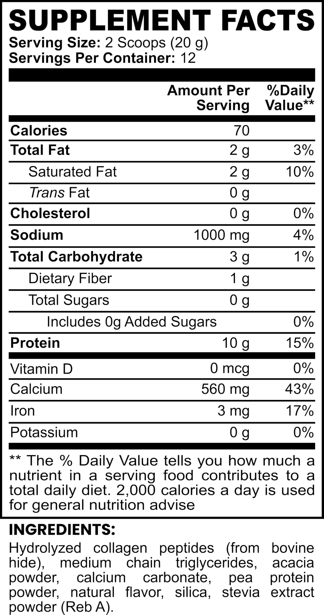 Amonas Aurora Luxe Collagen Peptides Powder Vanilla - Grass-Fed Bovine Collagen, Type I & III, Stevia-Sweetened, Non-GMO, 8.46 oz