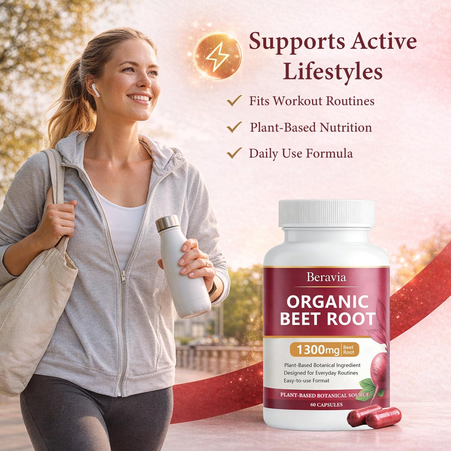 Beravia Organic Beet Root Capsules 60 Count