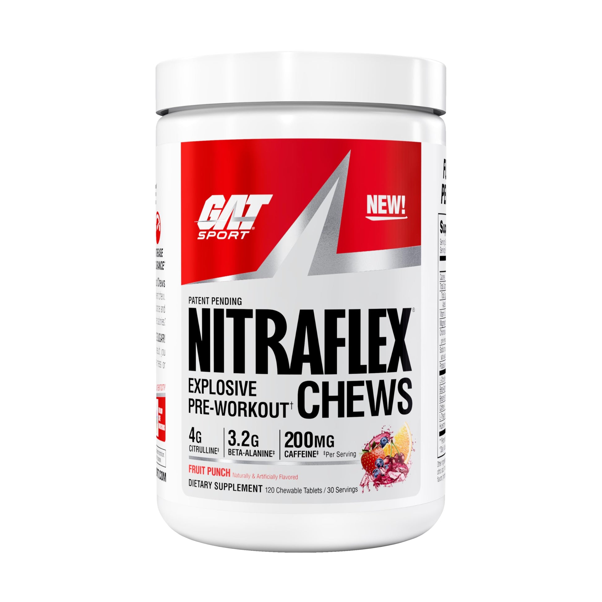 GAT SPORT Nitraflex Performance Pre-Workout Chews Chewable 120 Count