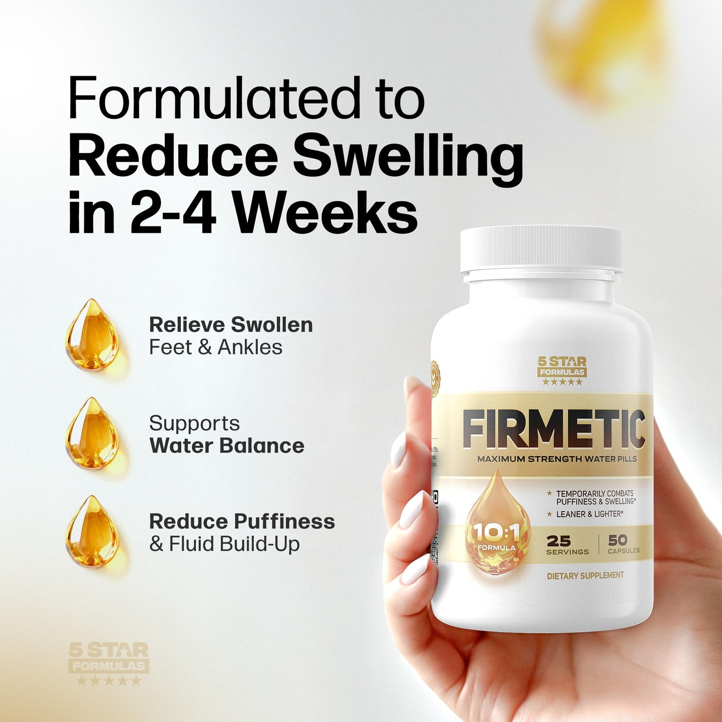 5 Star Formulas Firmetic Water Pill Capsules, 50 Count