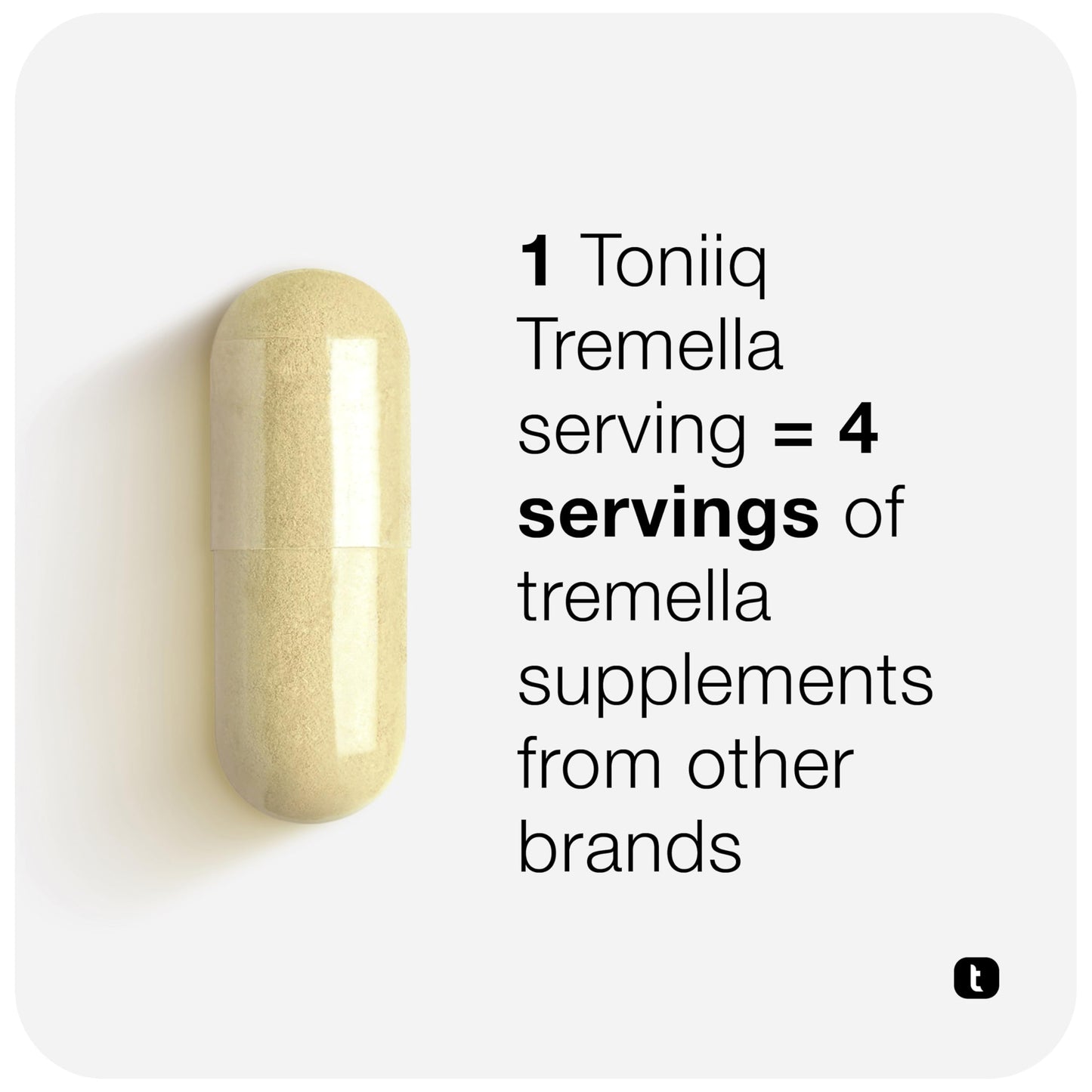 Toniiq Tremella Mushroom Ultra Potency 15:1 Extract with 30% Beta Glucans, 120 Capsules