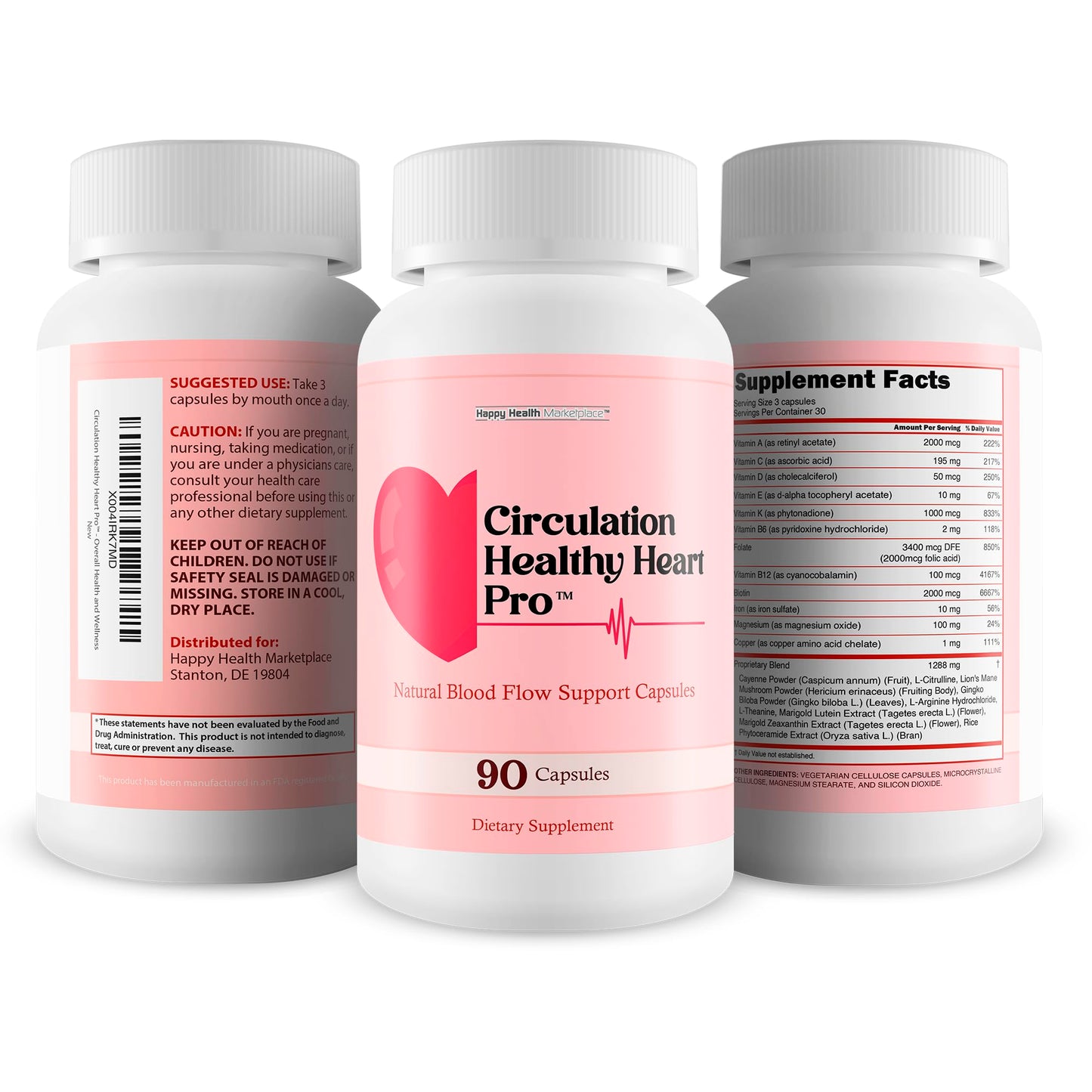 Happy Health Marketplace Circulation Healthy Heart Pro Capsule 90 Count
