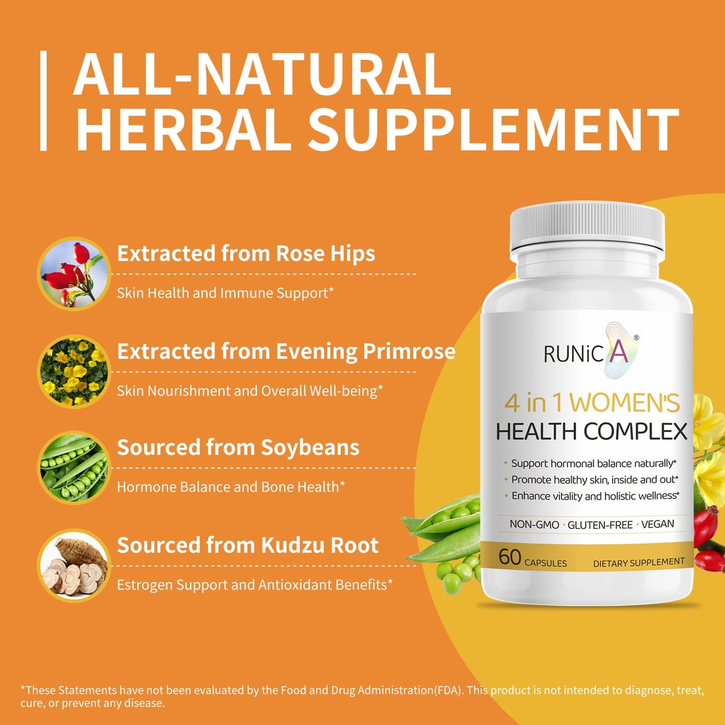 RUNICA 4in1 Women's Hormone & Beauty Complex Capsules 180 Capsules