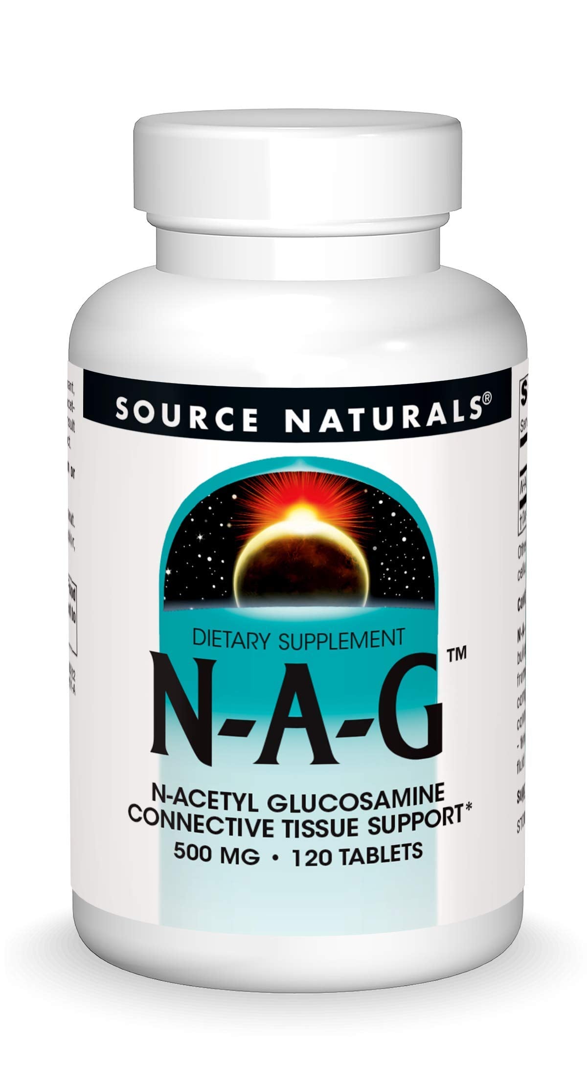 Source Naturals N-A-G 500 mg N-Acetyl Glucosamine for Connective Tissue Support Tablet, 120 Tablets