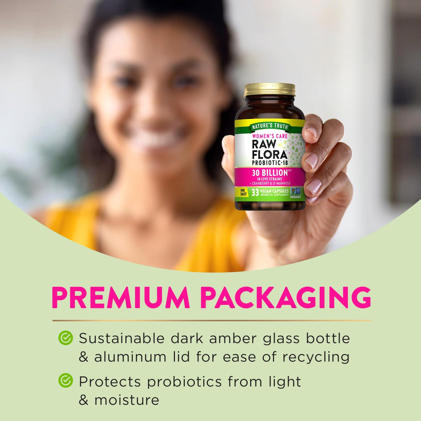 Nature's Truth Raw Flora Probiotics for Women 33 Capsules
