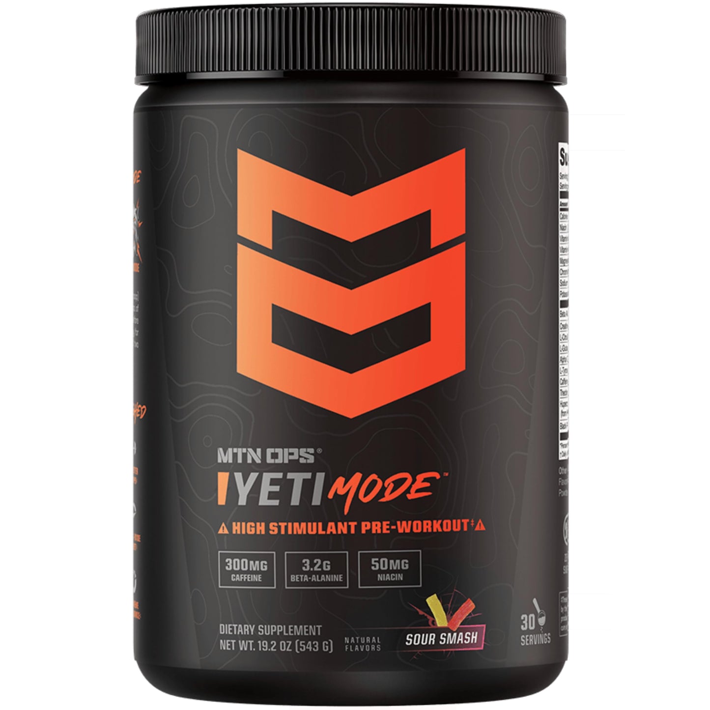 MTN OPS Yeti Mode High Stim Pre-Workout with Creatine Sour Smash Powder 19.7 Servings