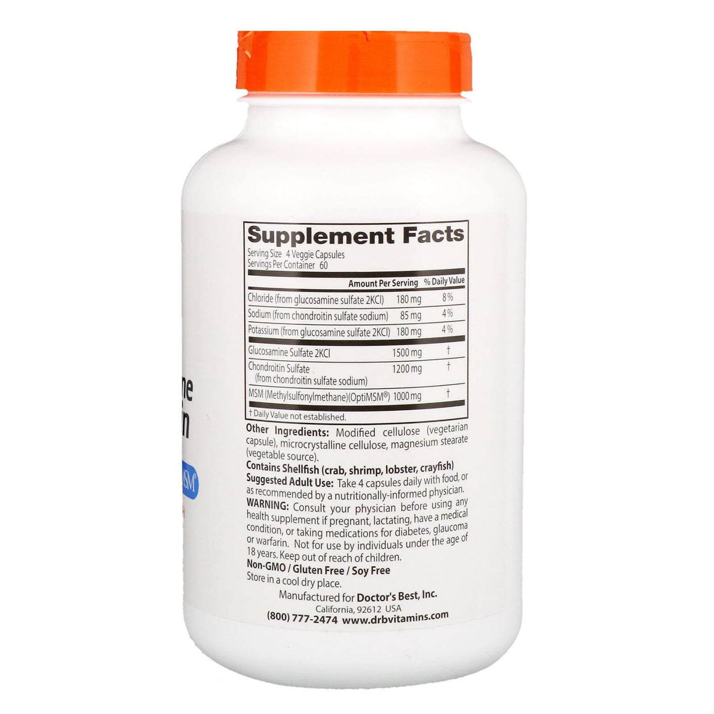 Doctor's BEST Glucosamine Chondroitin MSM with OptiMSM Capsules, 3 Pack