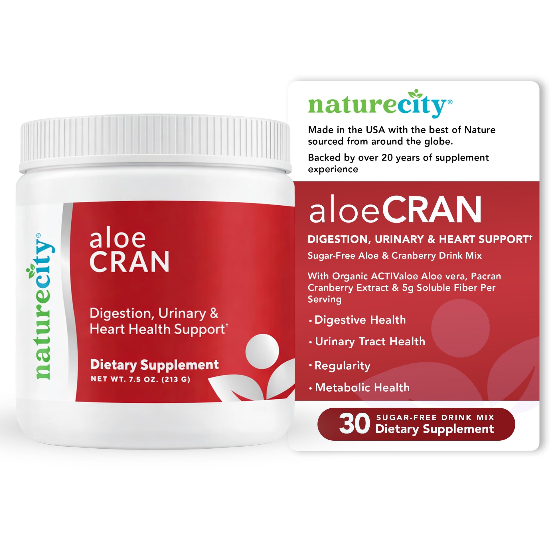 NatureCity AloeCran Pure Aloe Vera Blend with Cranberry Powder, Powder, 1 Ounce