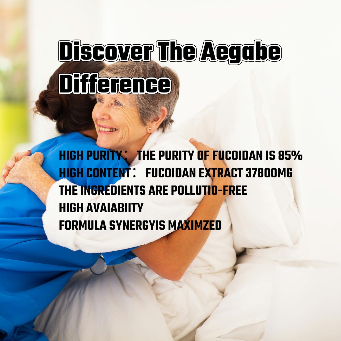 aegabe Premium Fucoidan Supplement with Agaricus Blazei & Shiitake Extract 60 Capsules