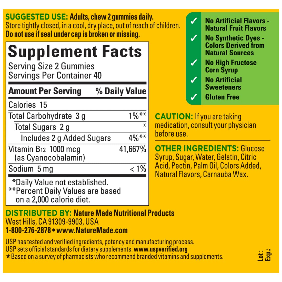 Nature Made B12 Energy Gummies Gummy 160 Count