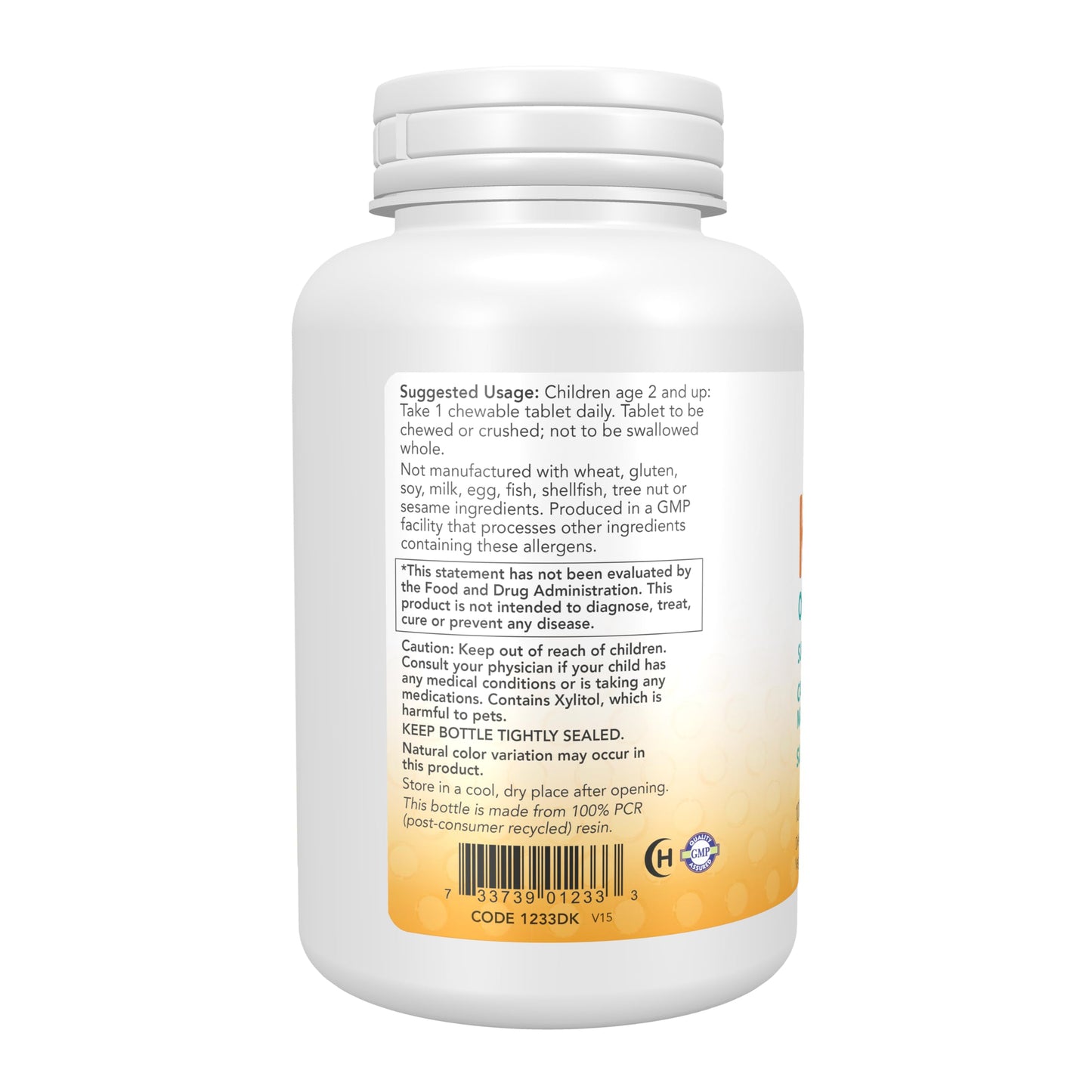 NOW Foods Kid Cal with Calcium Citrate, Magnesium and Vitamin D, Tart Orange, Chewables, 100 Count