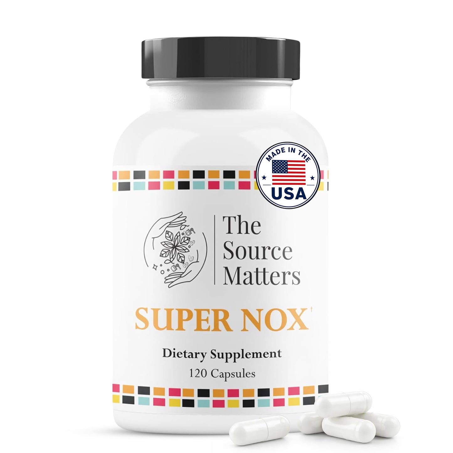 THE SOURCE MATTERS Super NOX Nitric Oxide Supplement with L Citrulline Capsules, 120 Count