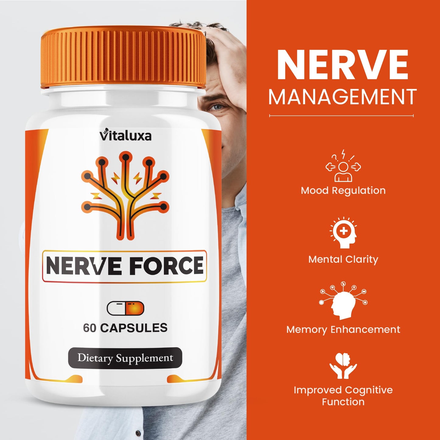 Vitaluxa Nerve Force Neuropathy Supplement Capsule 60 Count