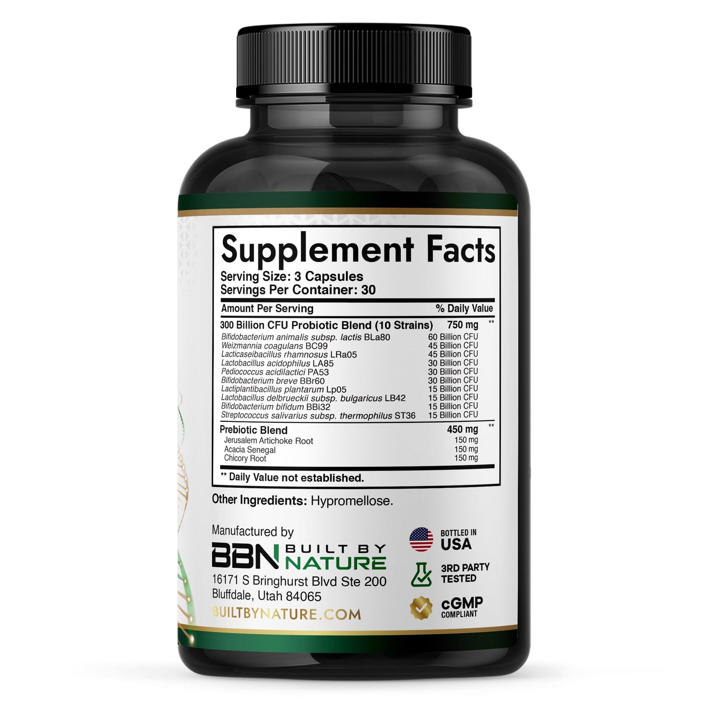 Built by Nature 300 Billion CFU Probiotic, 90 Capsules