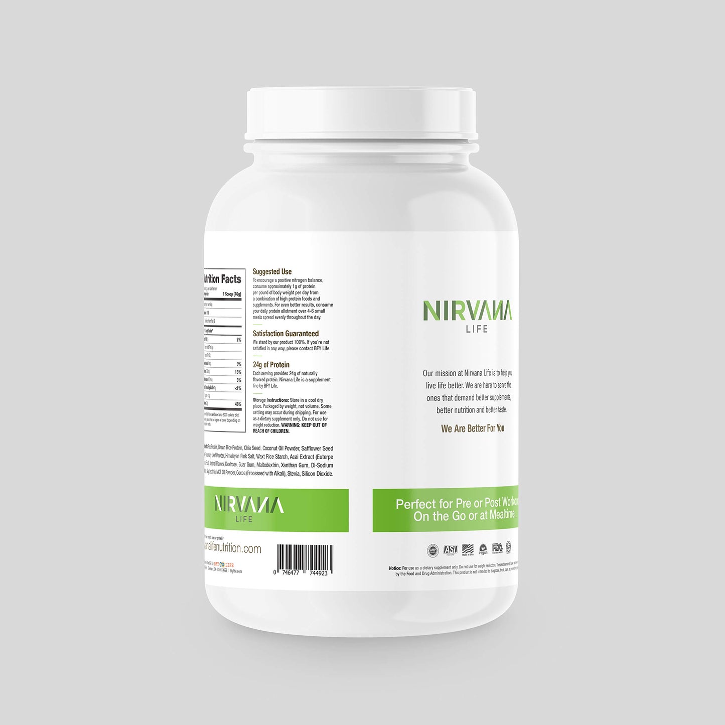 Nirvana Life Nutrition PR Protein Protein Powder, Chocolate Crisp, 3 Pound, 1 Count