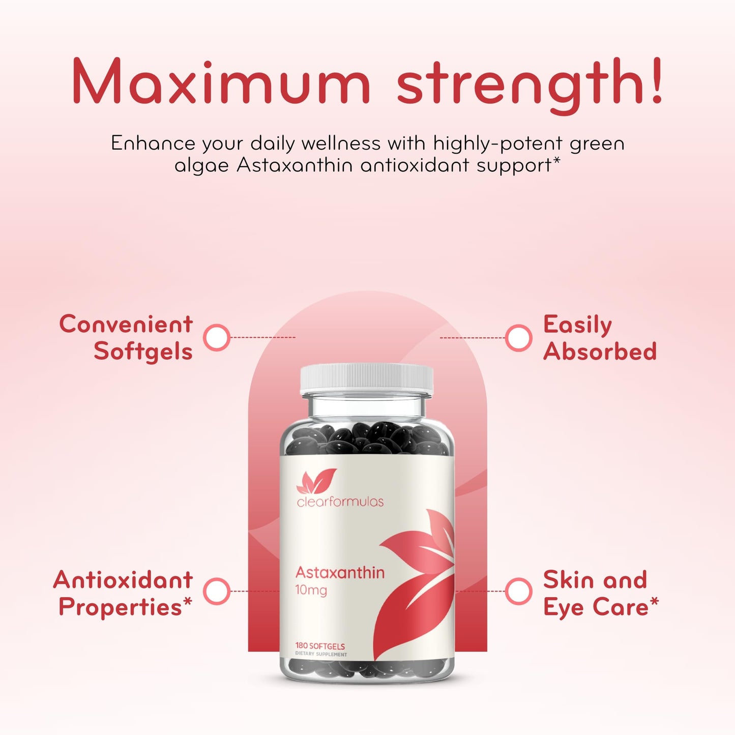 Clear Formulas Astaxanthin Softgels 180 Count