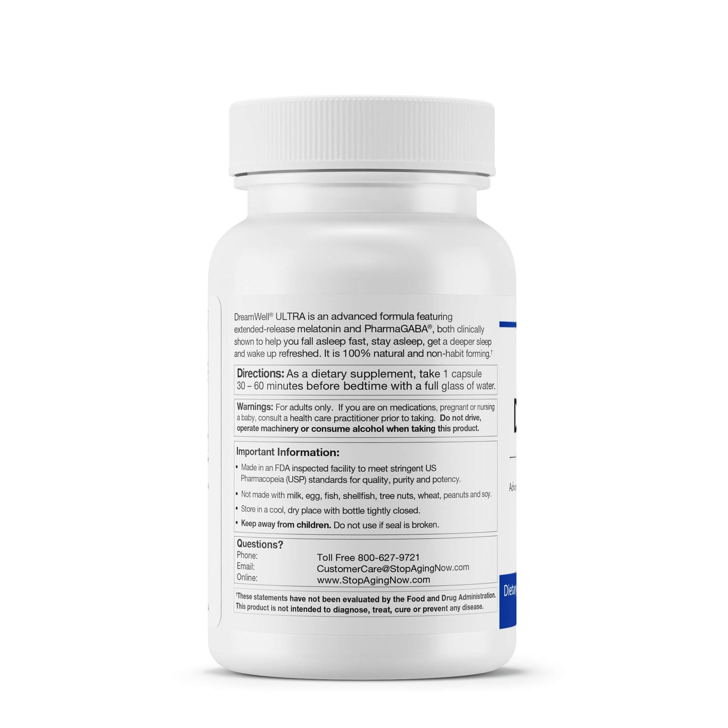 Stop Aging Now DreamWell Ultra - Advanced Melatonin with GABA 30 Capsules