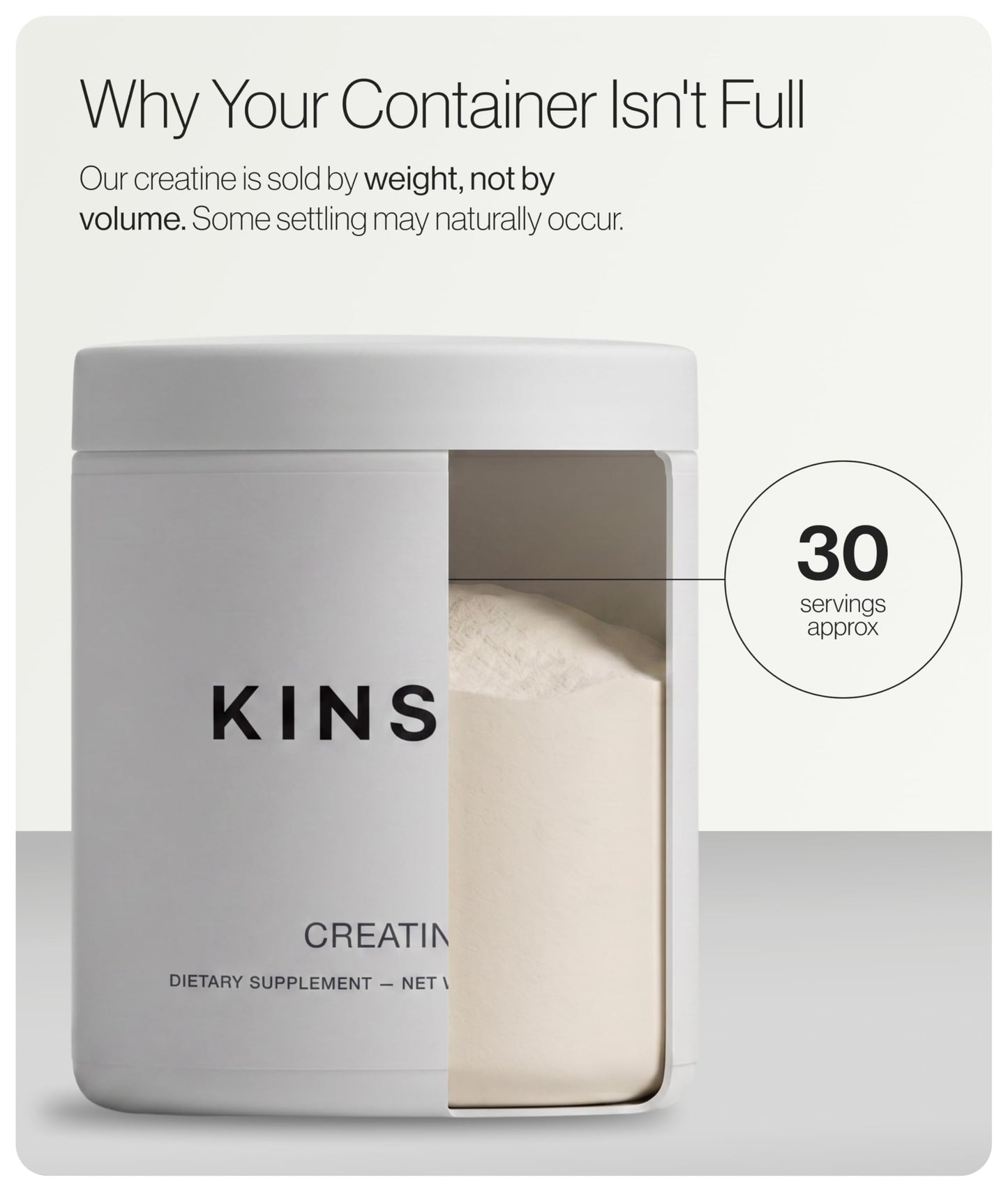 Kinsyn Creatine Monohydrate Powder Unflavored 5.71 Ounce