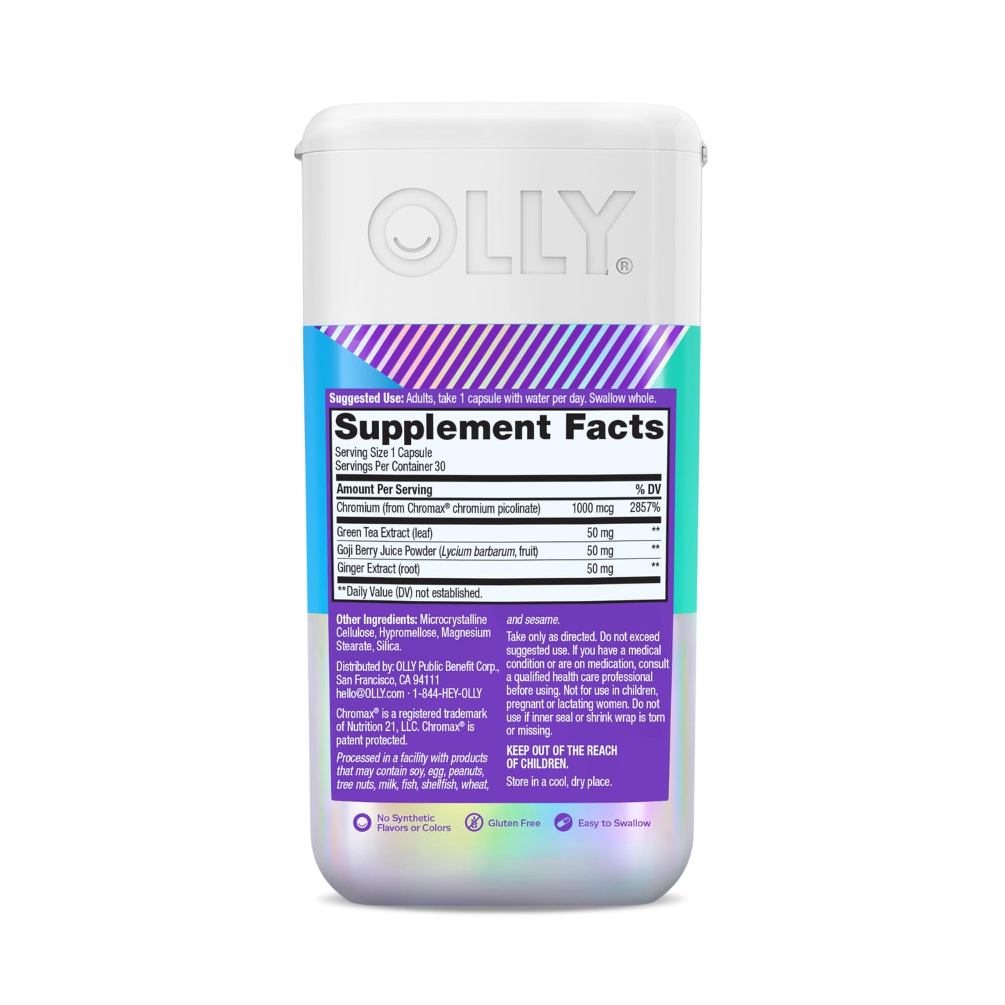 OLLY Combat Cravings, Metabolism & Energy Support Supplement Capsule 30 Count