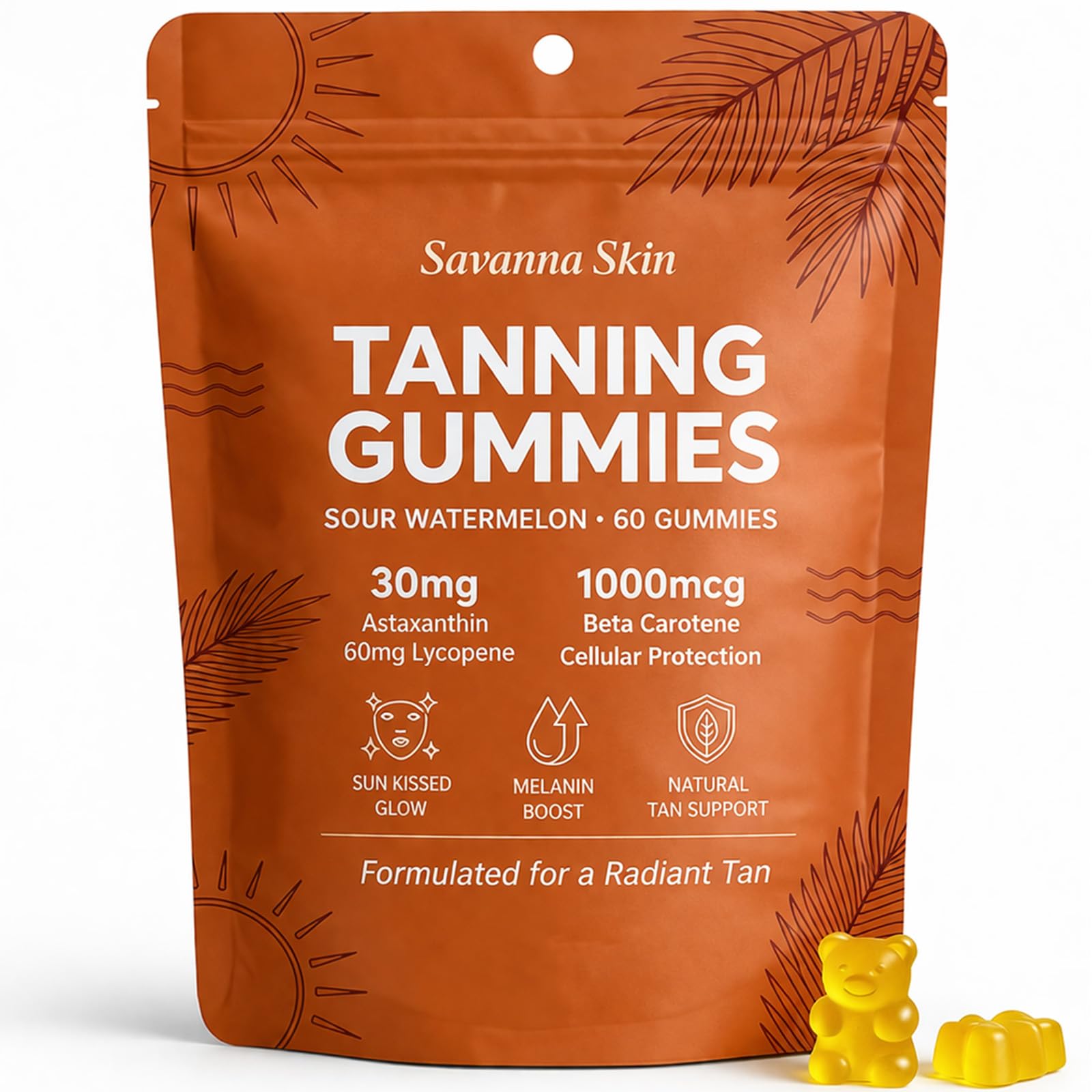 Lyva Savanna Skin Tanning 60 Vegan Gummies